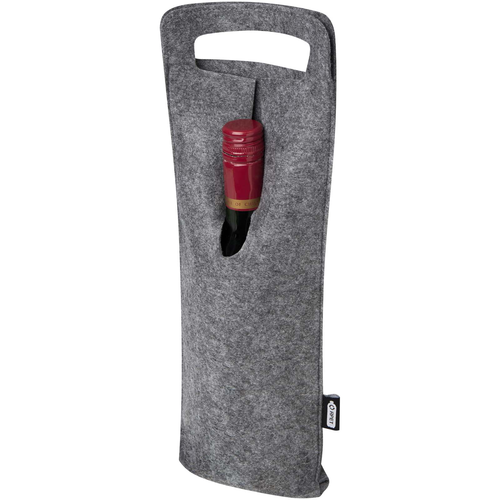 Felta 75cl Weinbeutel aus GRS recyceltem Filz mittelgrau