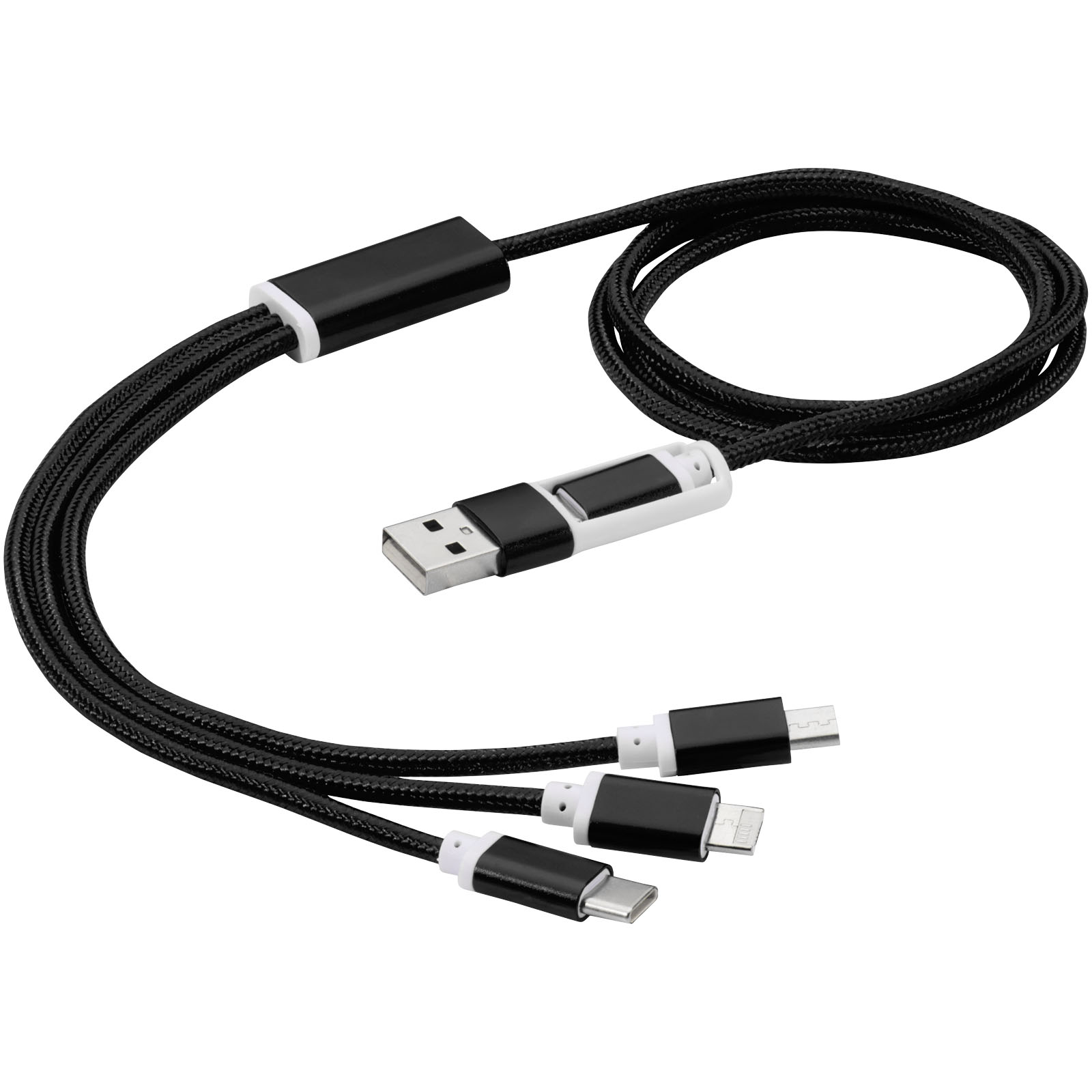 Versatile 5-in-1-Ladekabel schwarz