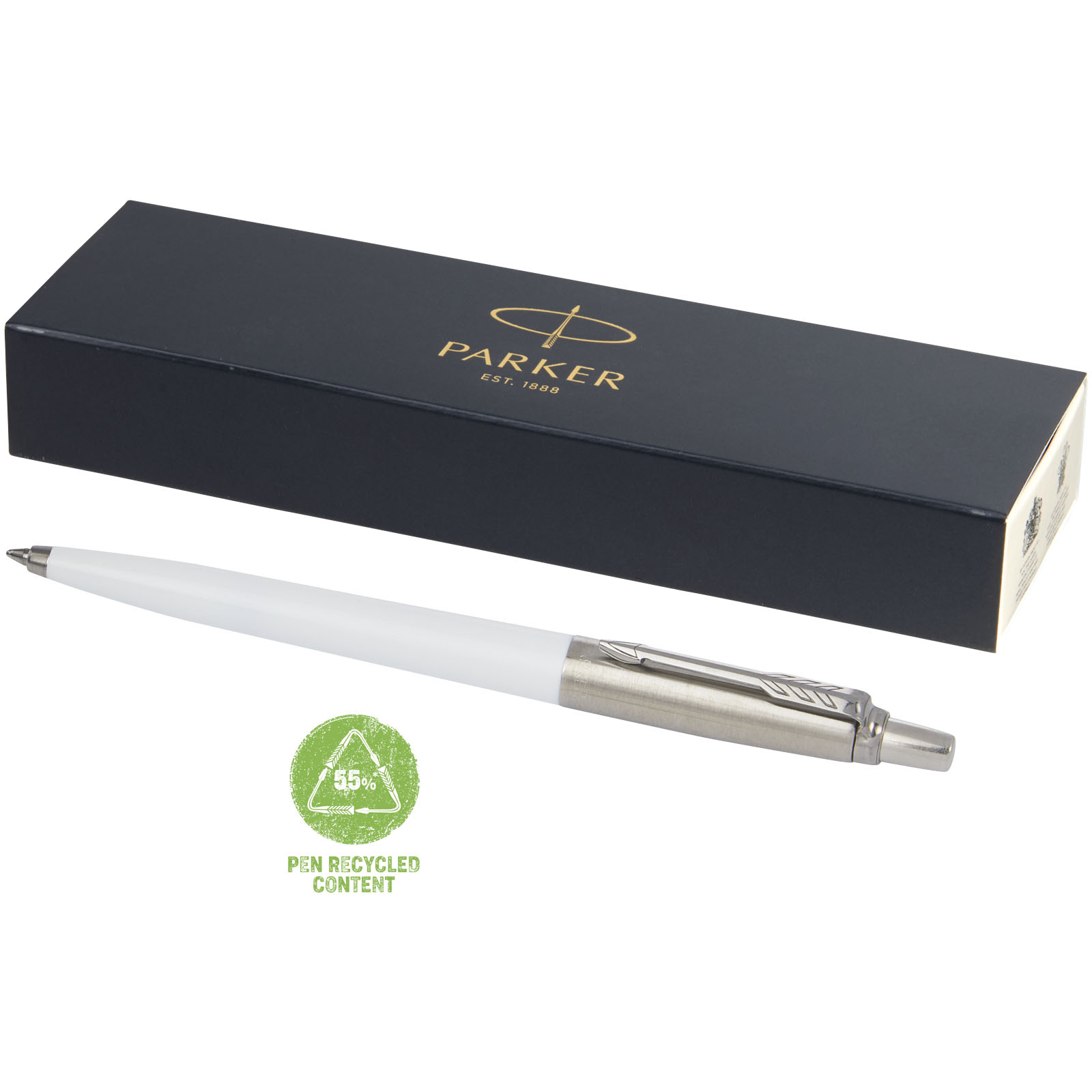 Parker Jotter Recycled Kugelschreiber (schwarze Mine) weiss