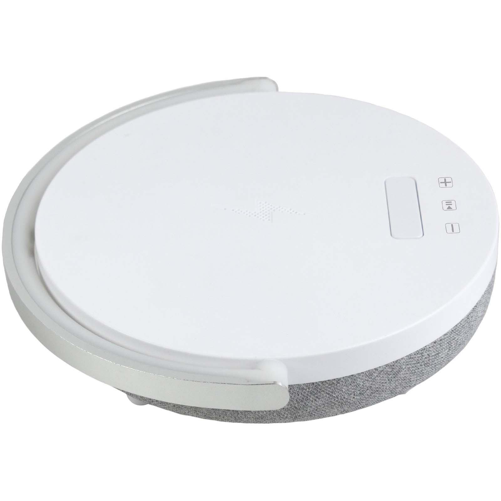 Prixton 10W 4-in-1 Bluetooth®-Lautsprecher mit LED-Licht und kabelloser Ladestation weiss