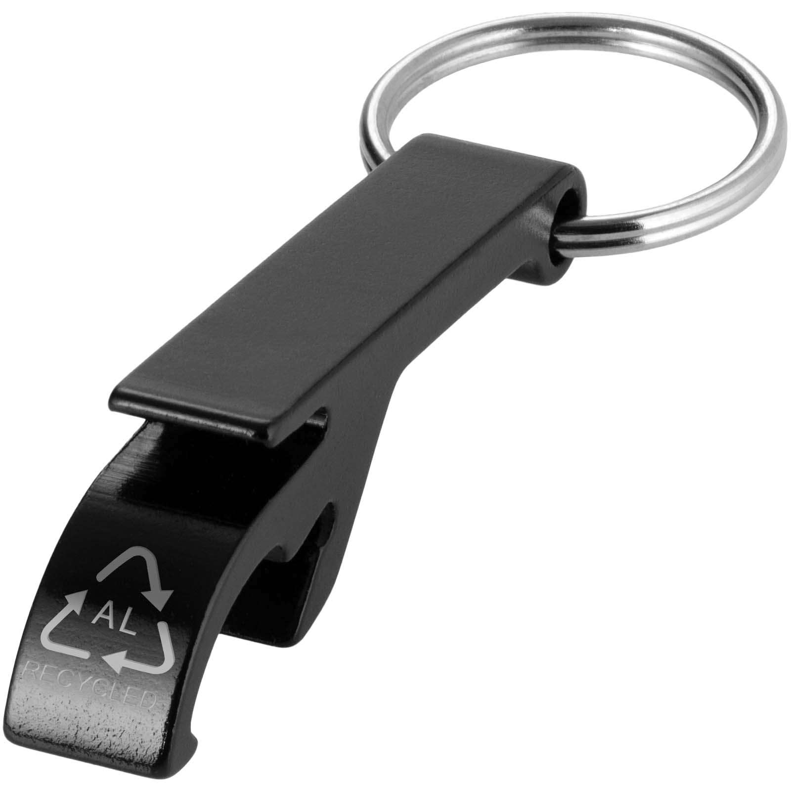 Tao Schlüsselanhänger mit Flaschen- und Dosenöffner aus recyceltem RCS Aluminium schwarz