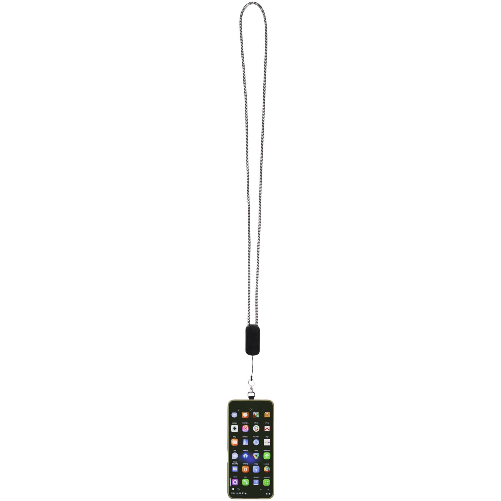 Anser Smartphone Lanyard aus recyceltem Kunststoff mit 27 W 5-in-1 integriertem Kabel schwarz