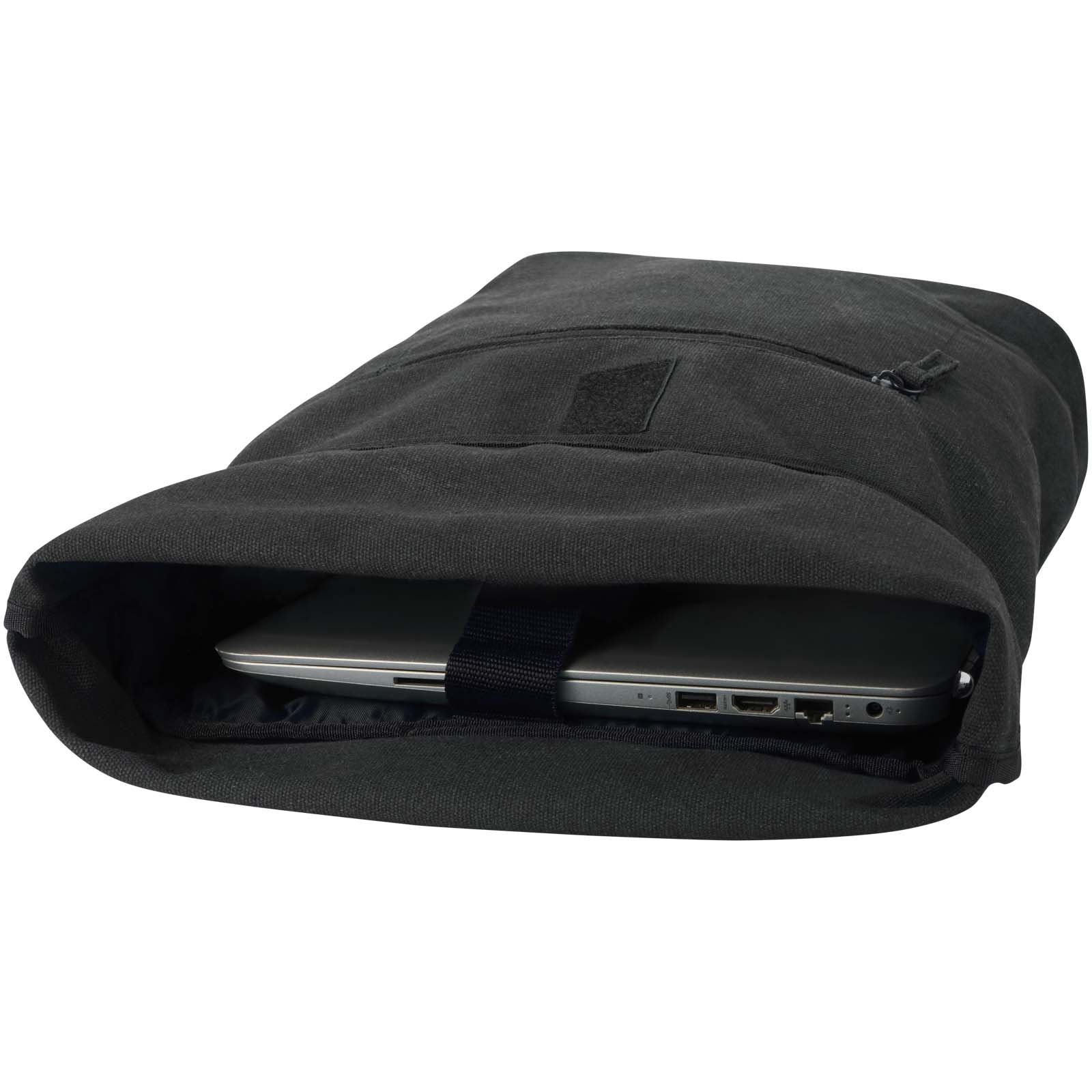 Recanvas 14” GRS recycelter Rolltop-Rucksack 16L schwarz