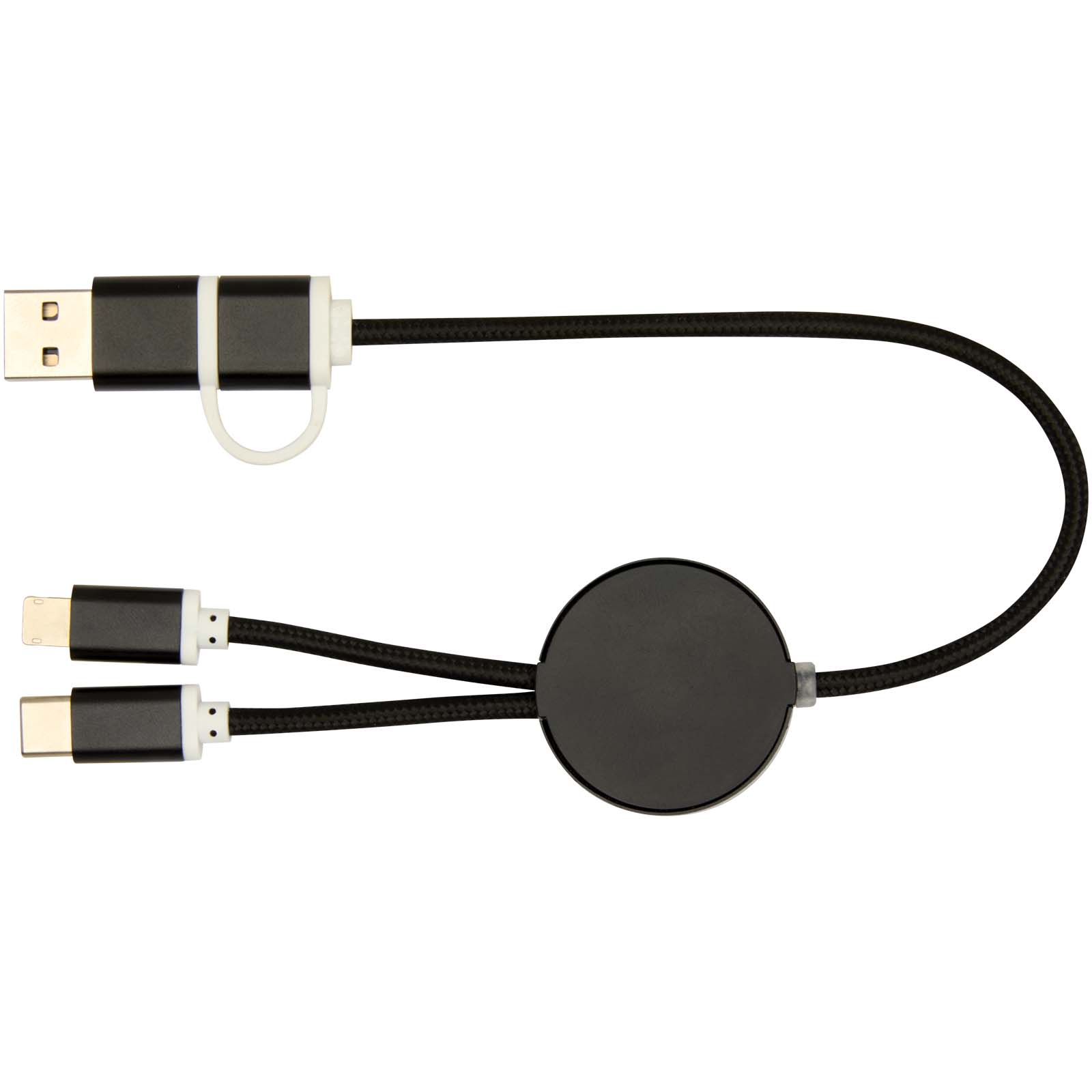 Alasia 30 cm 5-in-1 Kabel aus recyceltem Kunststoff für Datenübertragung und 27W Schnellladung schwarz
