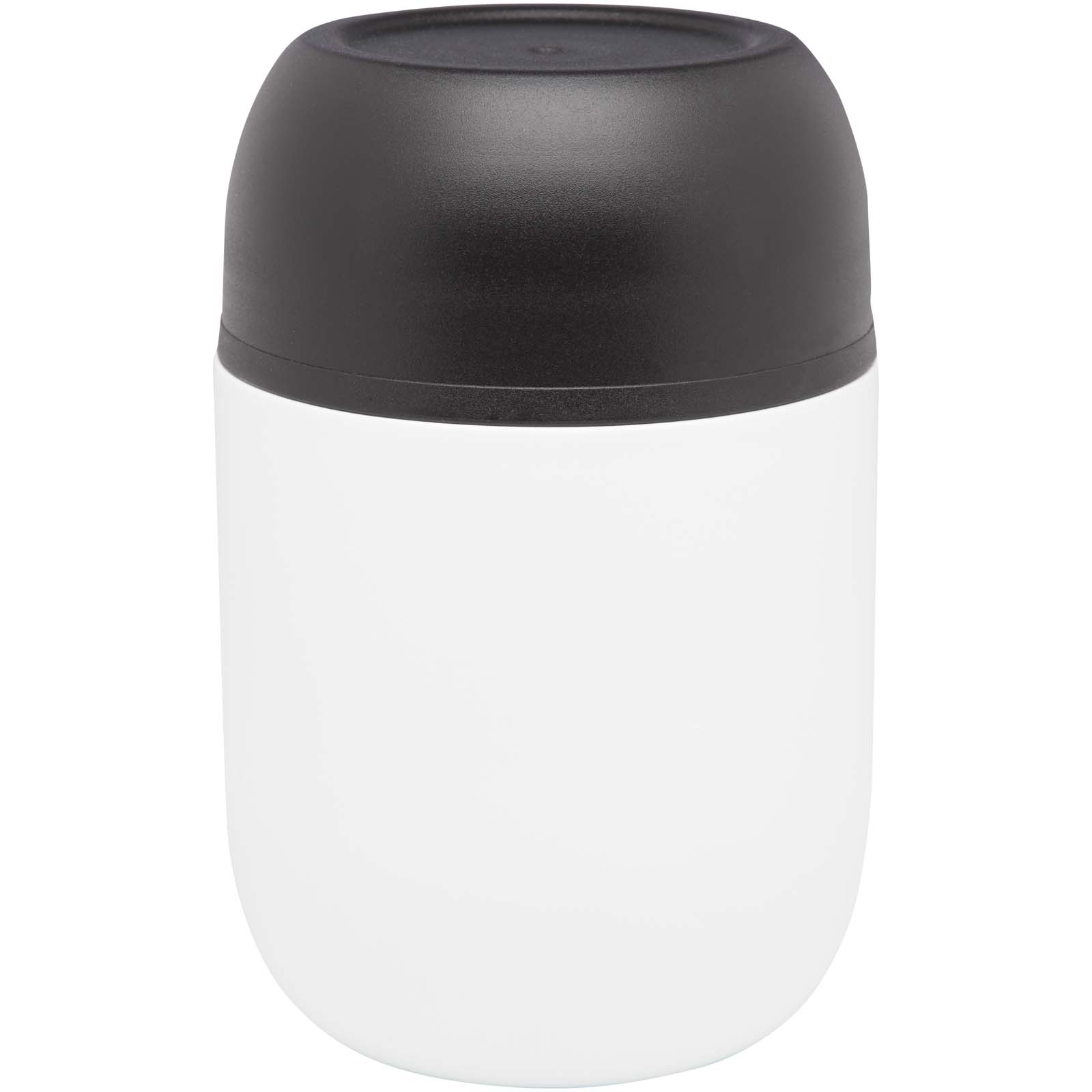 Supo 480 ml doppelwandiger Lunchpot aus recyceltem Edelstahl mit faltbarem Löffel weiss