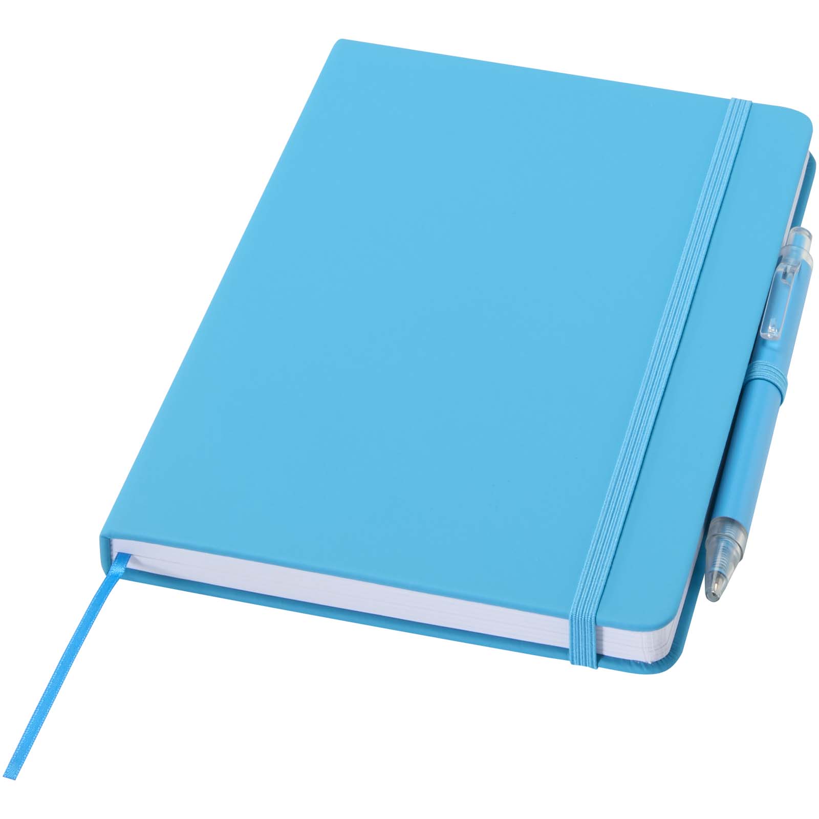 Spectrum Set A5 Hardcover Notizbuch aus Recyclingpapier und einem Kugelschreiber hellblau