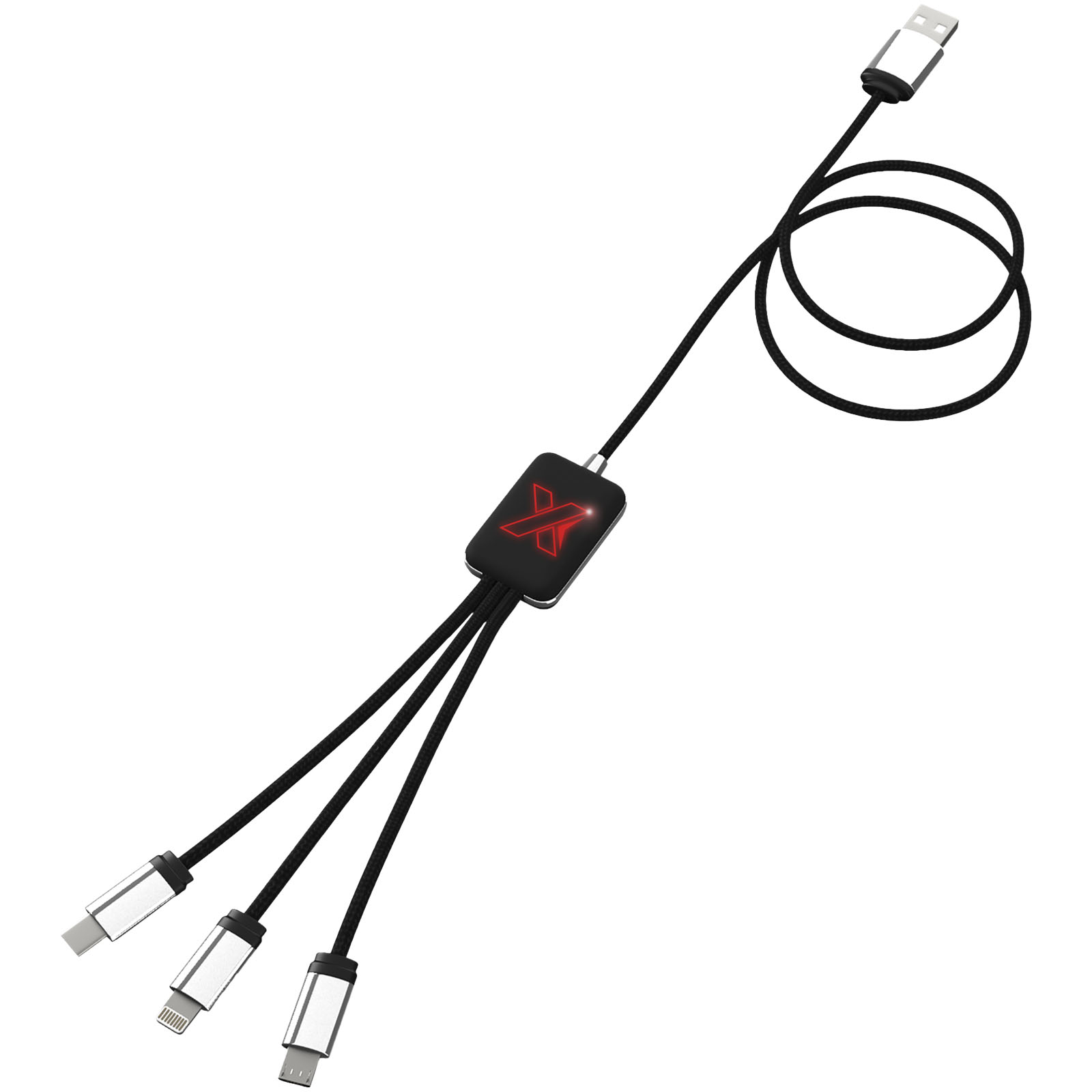 SCX.design C17 Easy to Use Ladekabel mit Leuchtlogo rot, schwarz