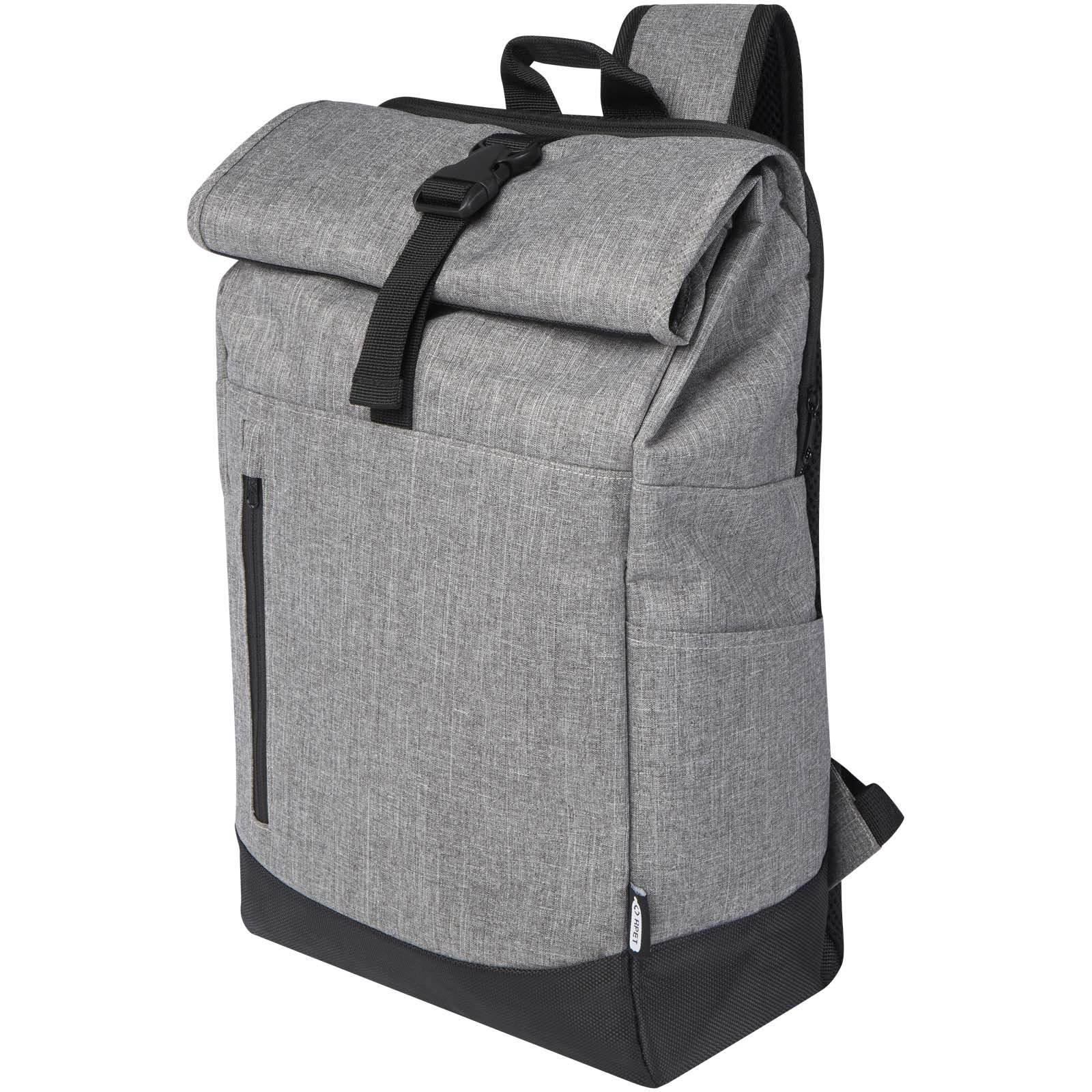Libra 15,6" GRS recycelter Rolltop Laptop-Rucksack 12L heather grau, schwarz