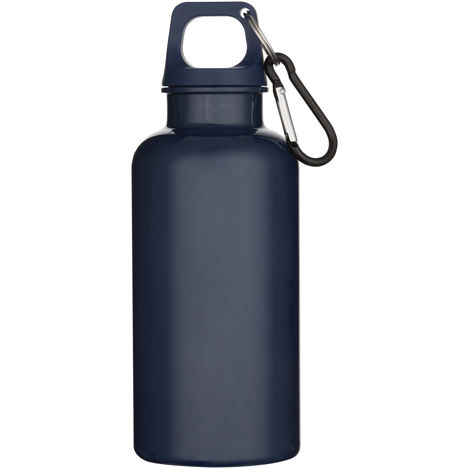 Oregon 400 ml einfarbige RS-zertifizierte Trinkflasche aus recyceltem Kunststoff mit Karabinerhaken marineblau