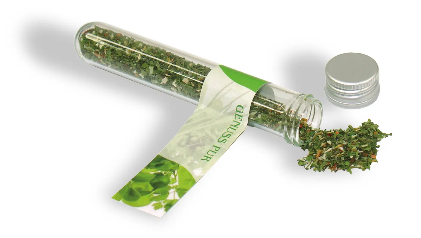 Reagenzglas Salatkräuter