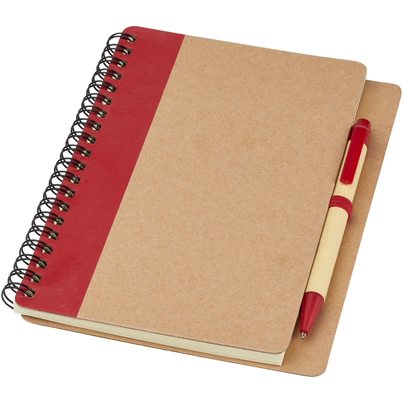 Priestly A6 Recycling Notizbuch mit Stift natur, rot