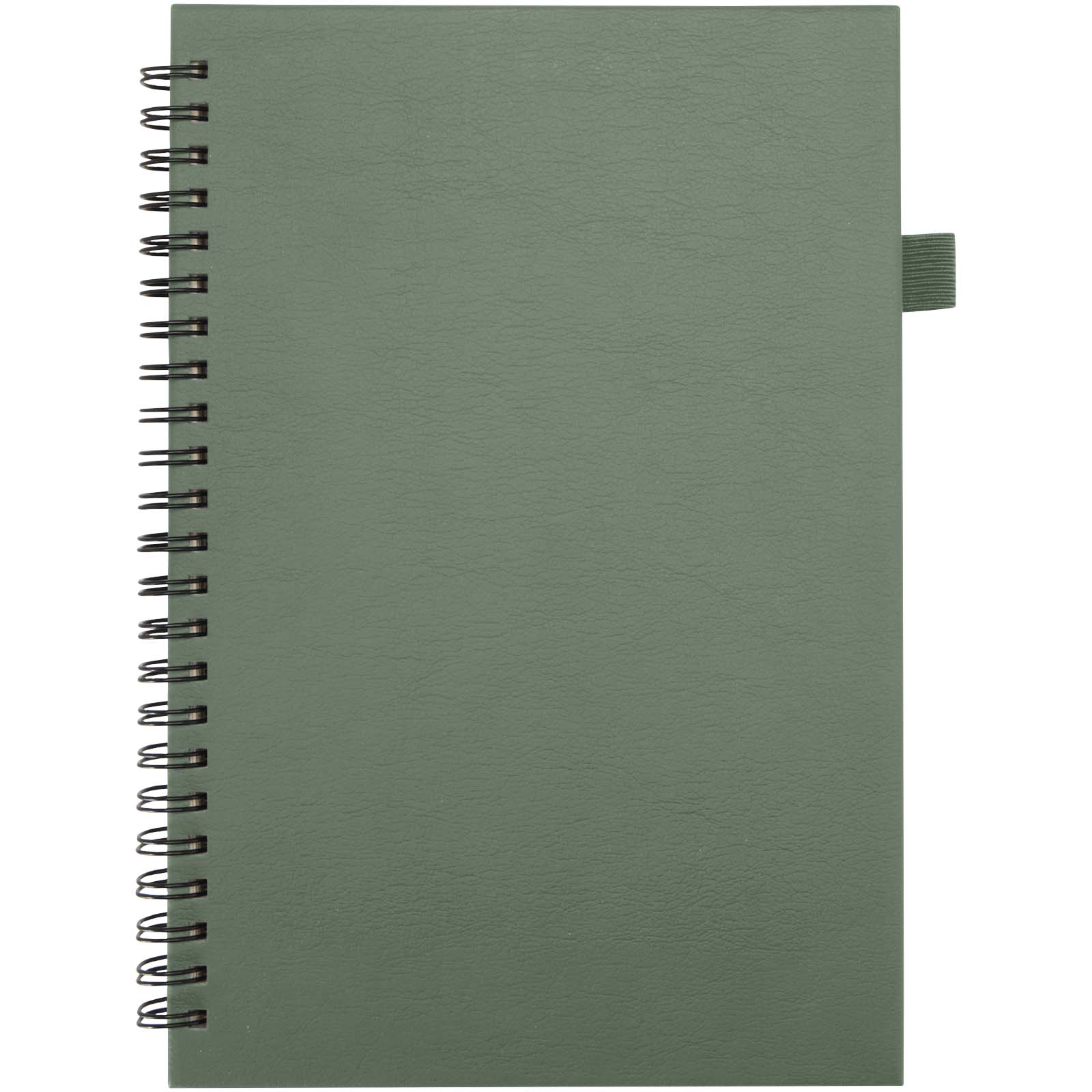 Liss A5 Hardcover Spiralnotizbuch aus recyceltem Kunststoff heather grün