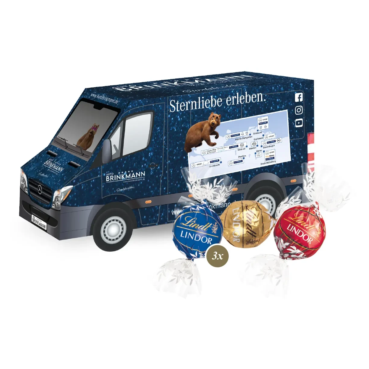3D Präsent "Transporter" mit Lindor Pralinés