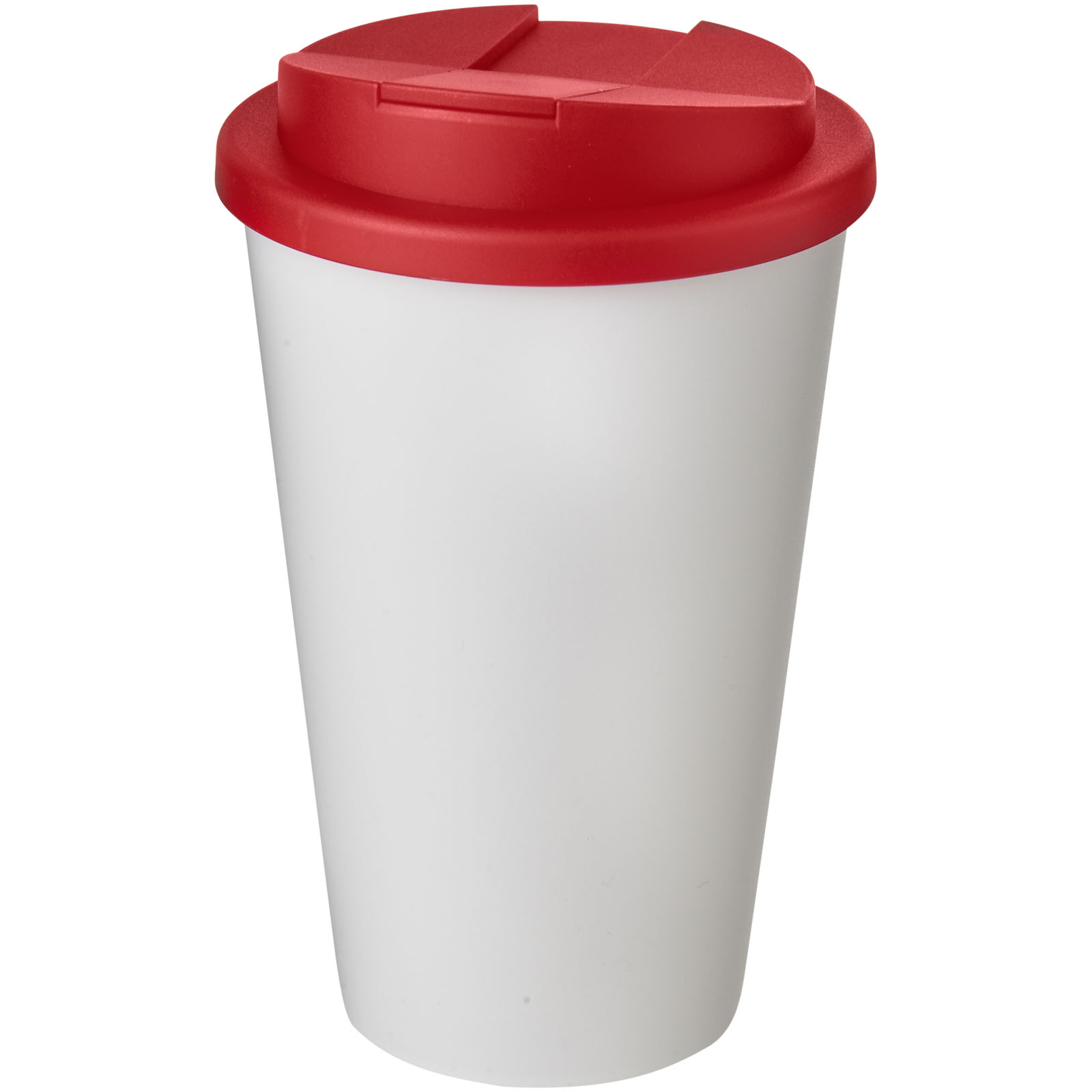 Americano® 350 ml Isolierbecher mit auslaufsicherem Schraubverschluss weiss, rot