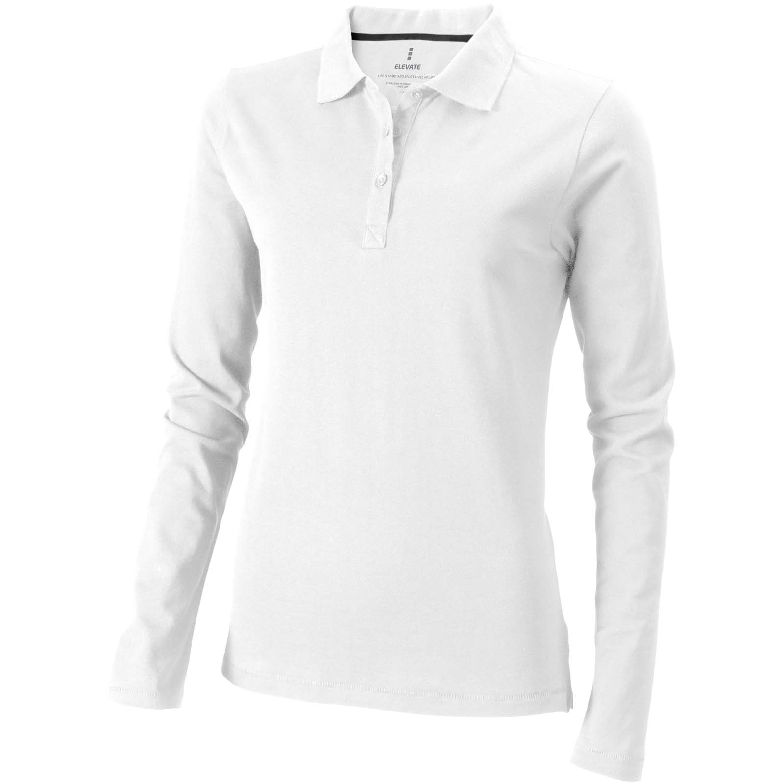 Calgary 180 g/m² Langarm Poloshirt für Damen weiss