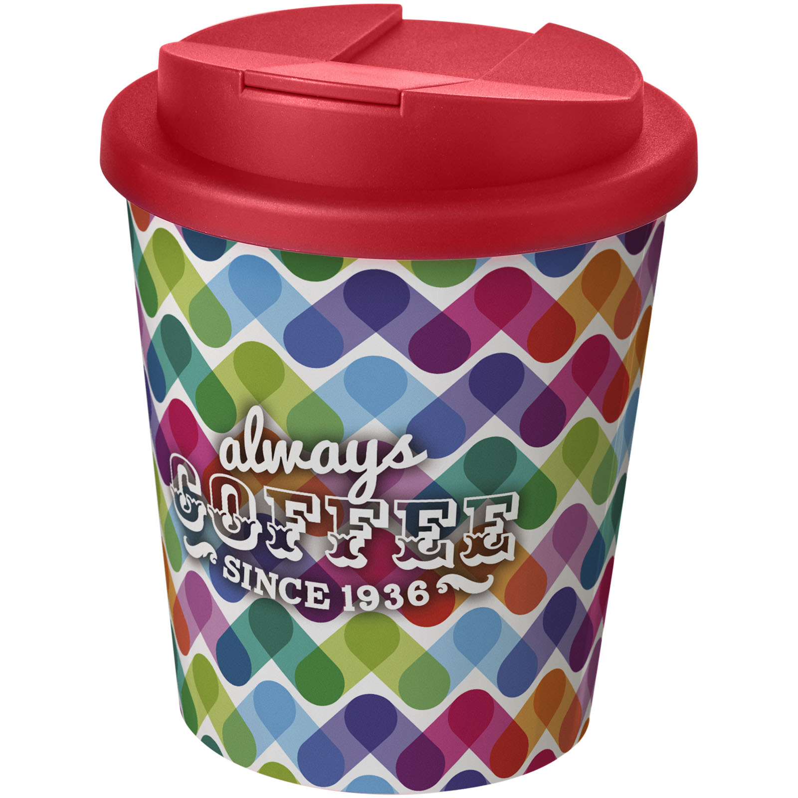 Brite-Americano® Espresso 250 ml Isolierbecher mit auslaufsicherem Schraubverschluss weiss, rot