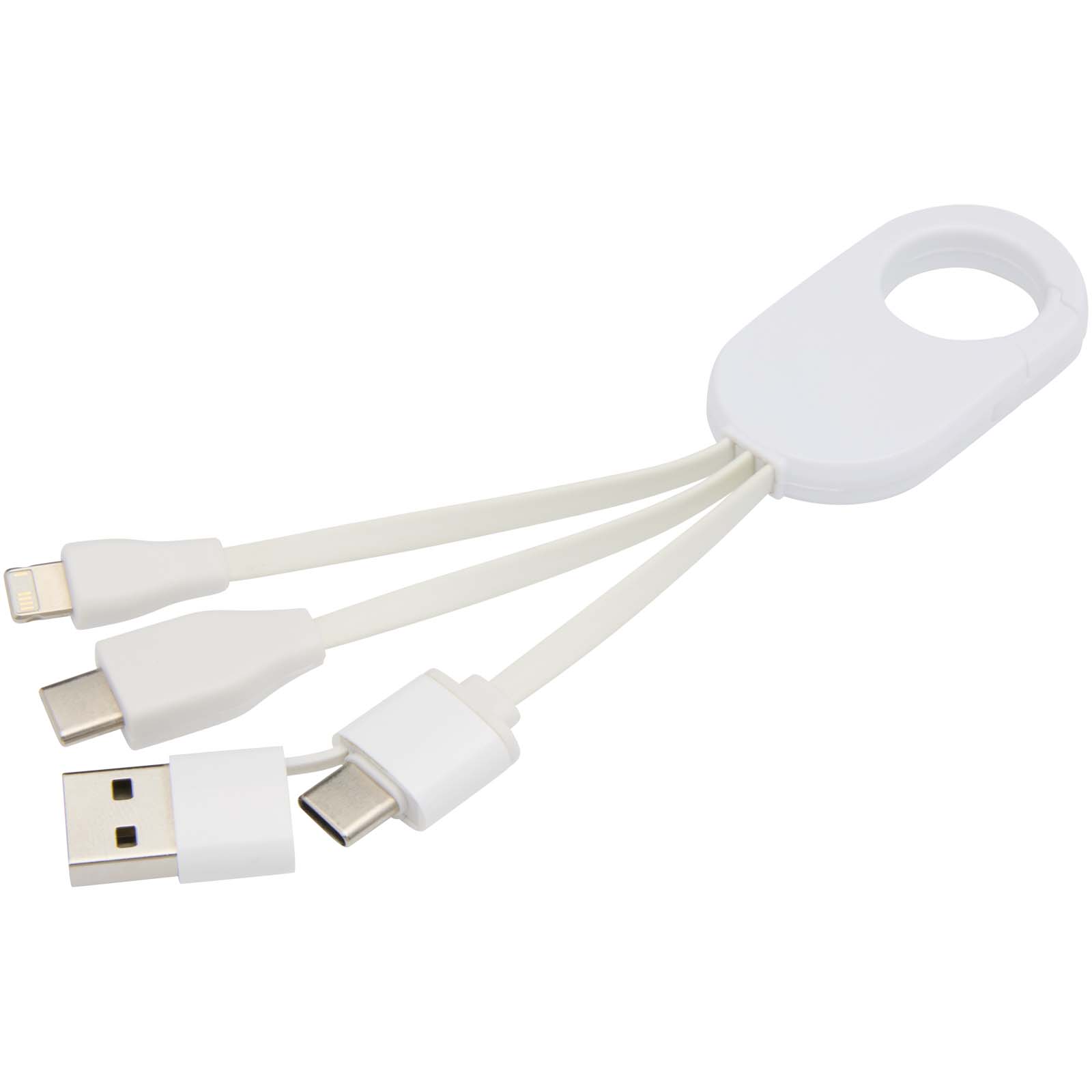 Troop 4-in-1 Ladekabel aus recyceltem Kunststoff weiss