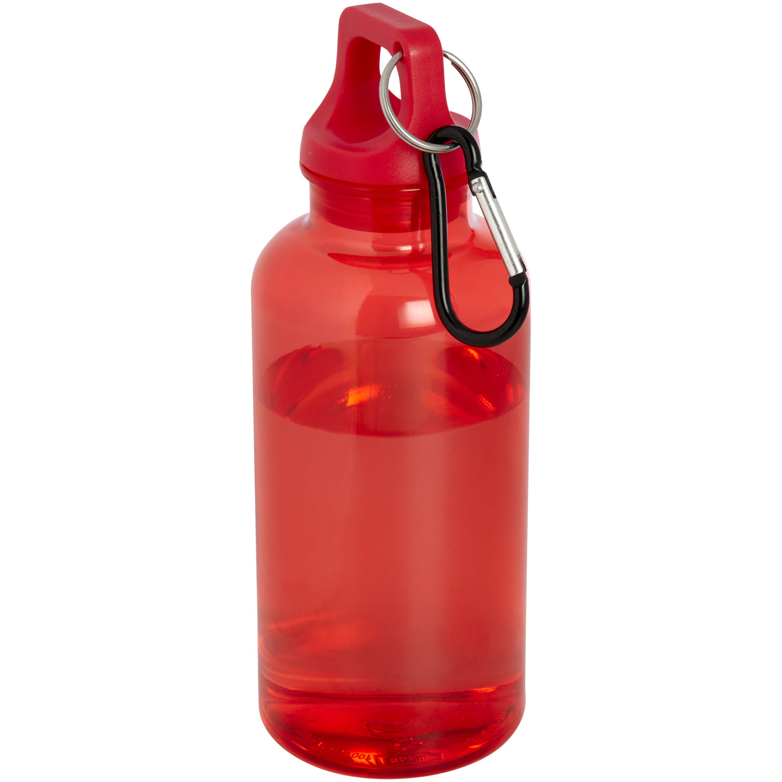 Oregon 400 ml RCS-zertifizierte Trinkflasche aus recyceltem Kunststoff mit Karabiner rot