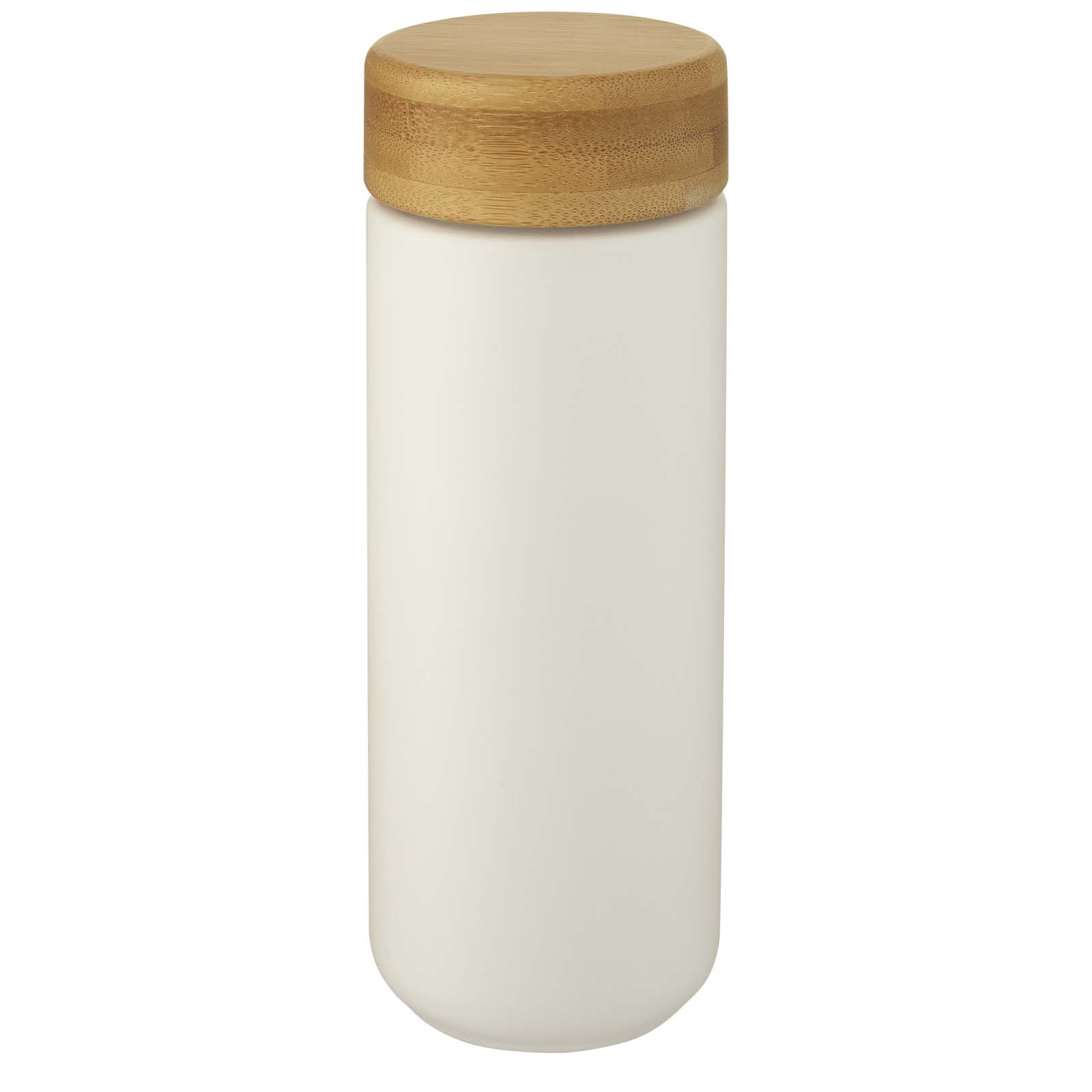 Lumi 300 ml Keramikbecher mit Bambusdeckel weiss