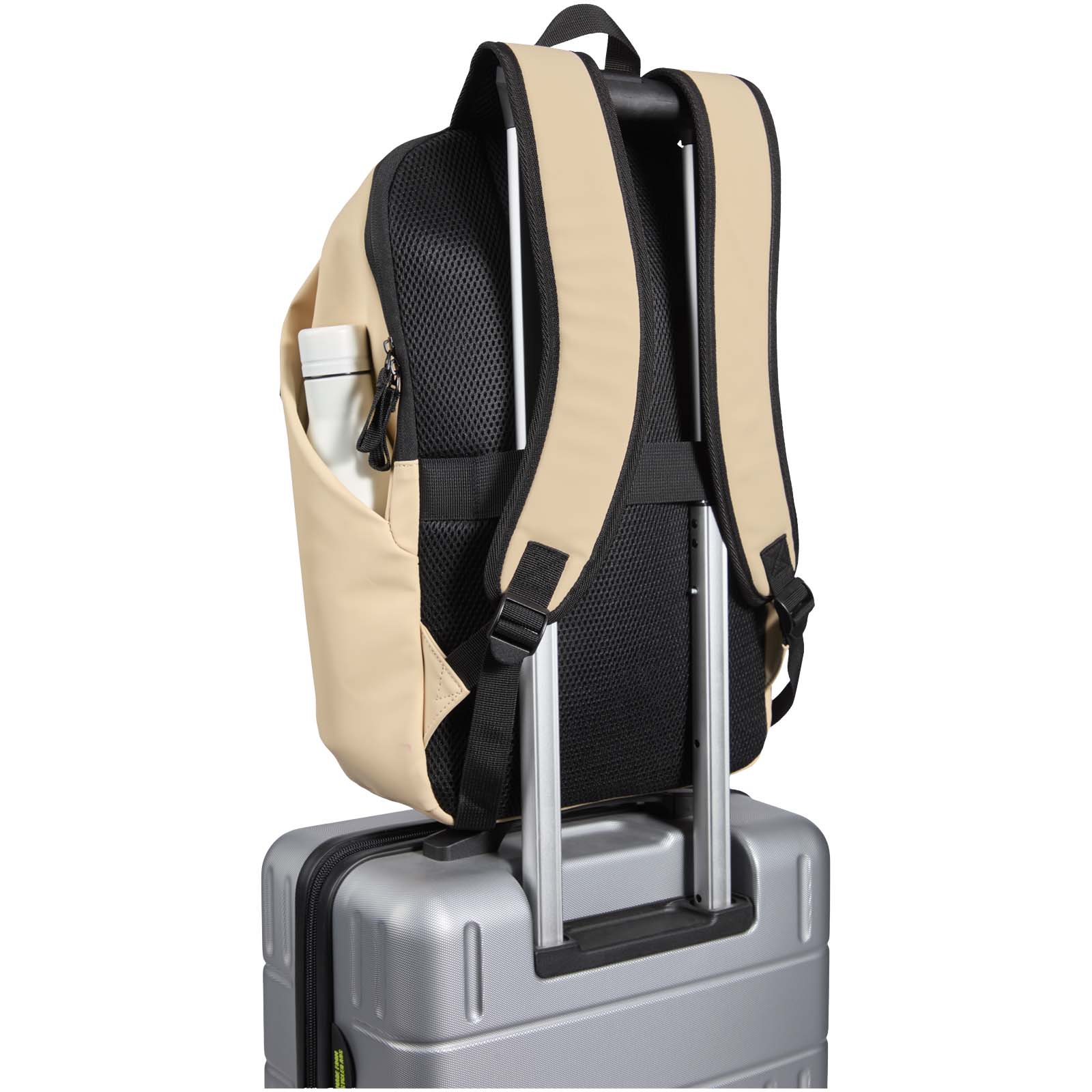Resi Plus 15" GRS recycelter diebstahlsicherer Rucksack 18L oatmeal