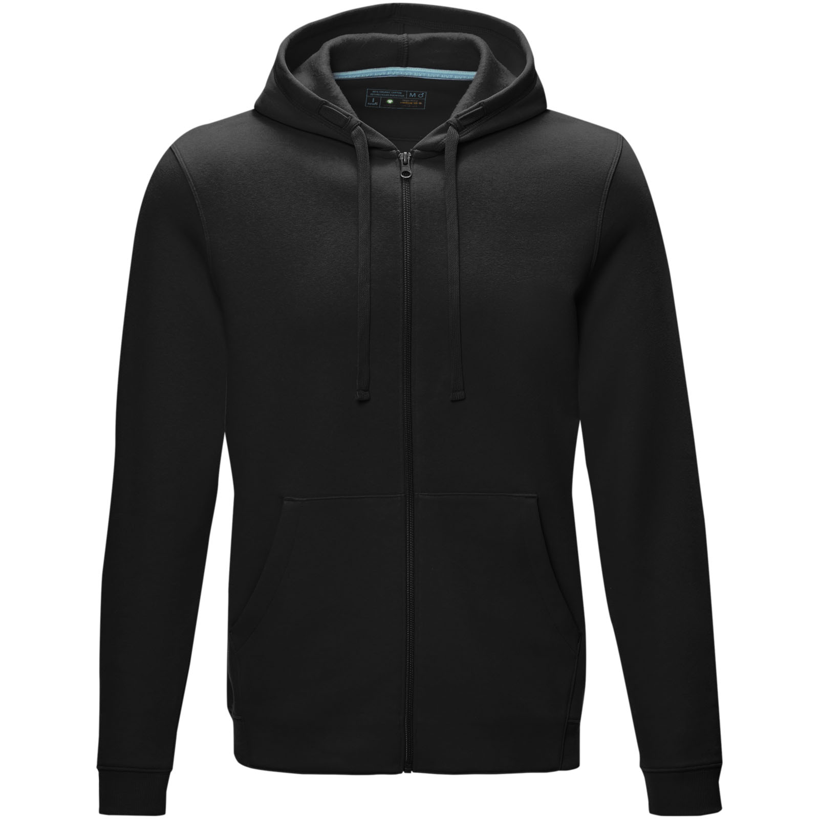 Ruby Hoodie mit durchgehendem Reißverschluss aus Bio-Material für Herren schwarz