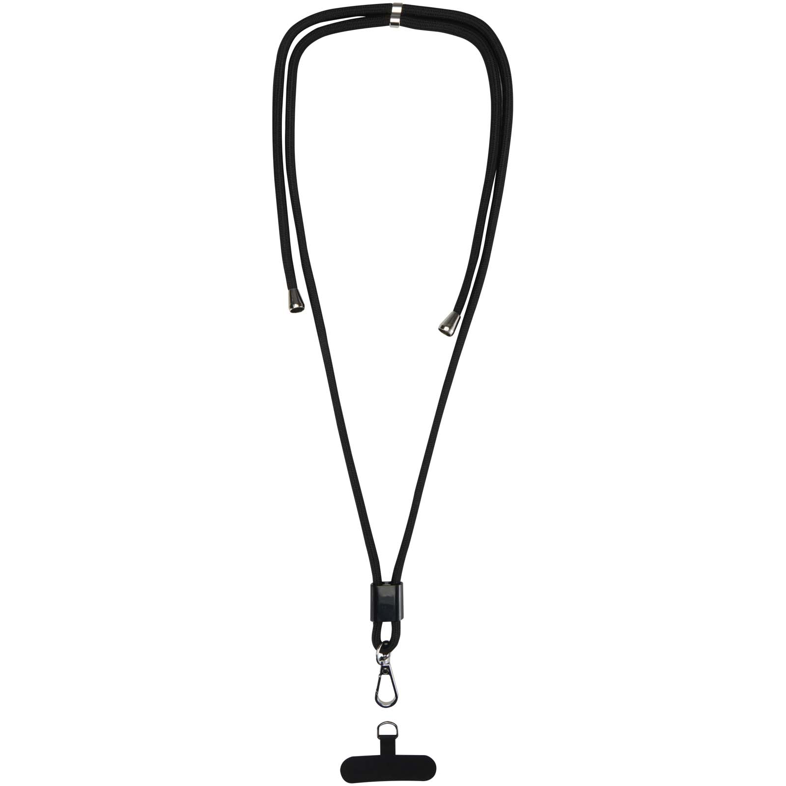 Vega verstellbares, recyceltes Smartphone Lanyard schwarz