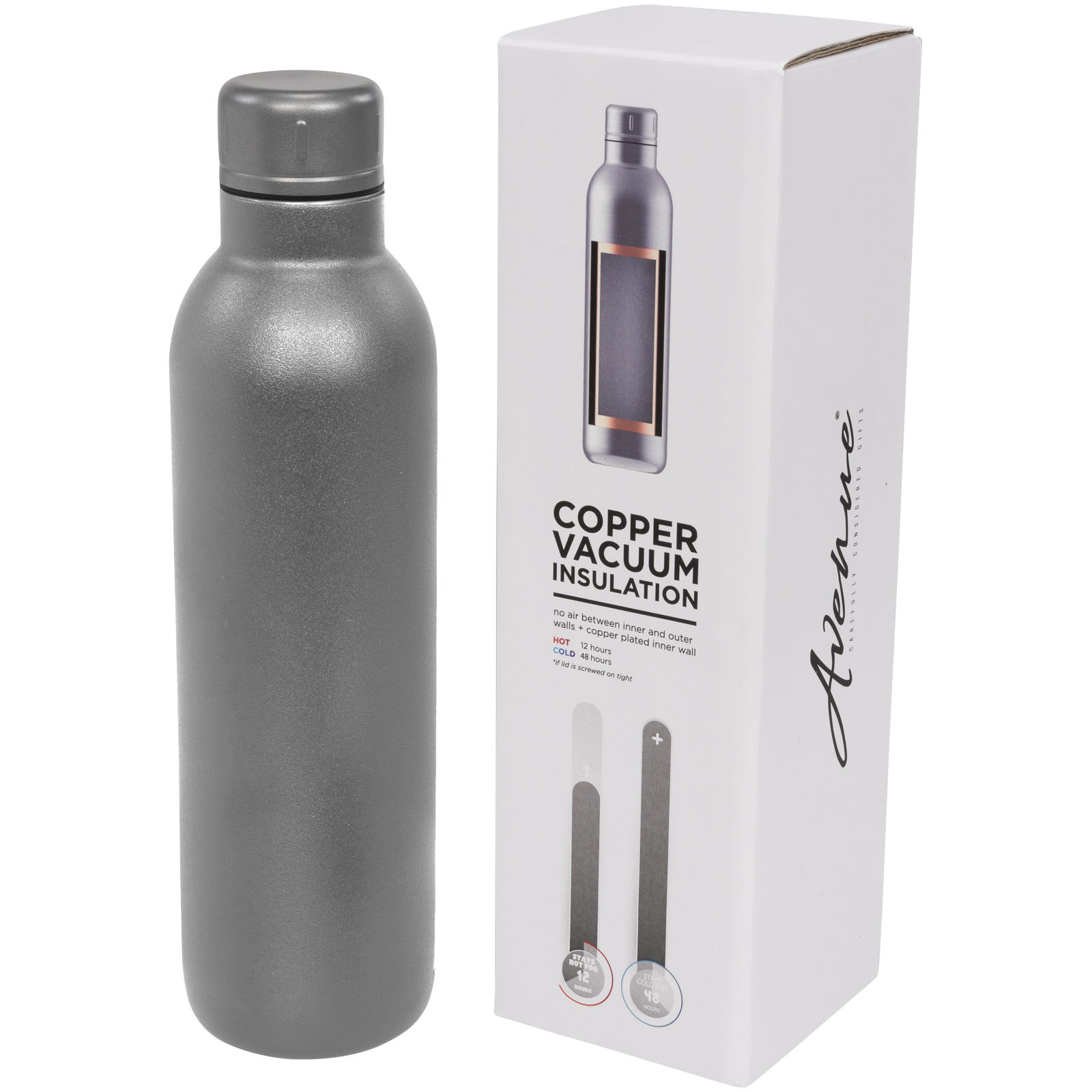 Odin 510 ml Kupfer-Vakuum Isolierflasche grau