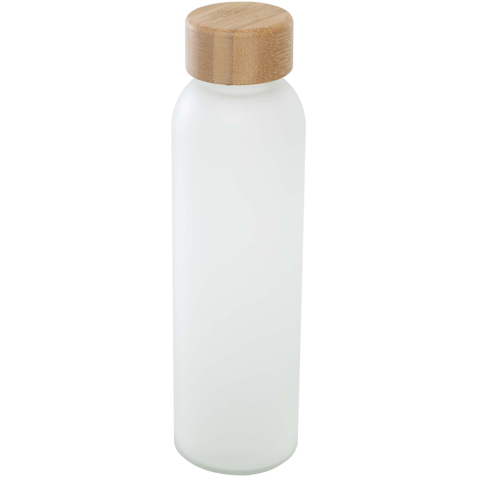 Lume 500 ml Flasche aus mattiertem Kalknatronglas mit Bambusdeckel weiss