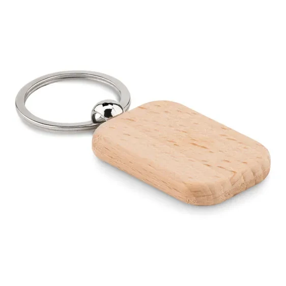 Schlüsselring Holz, eckig