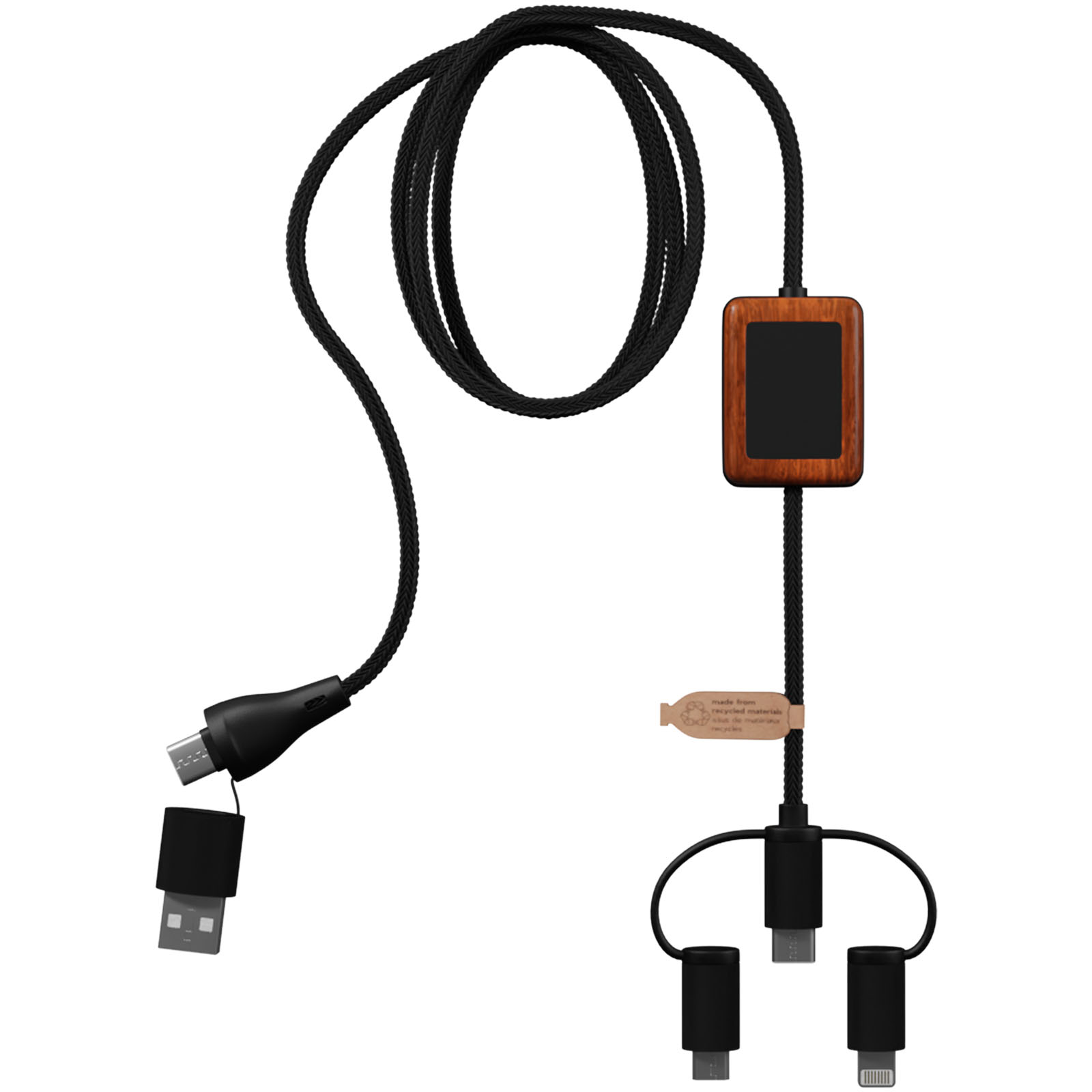 SCX.design C46 5-in-1 CarPlay-Kabel mit Leuchtlogo schwarz