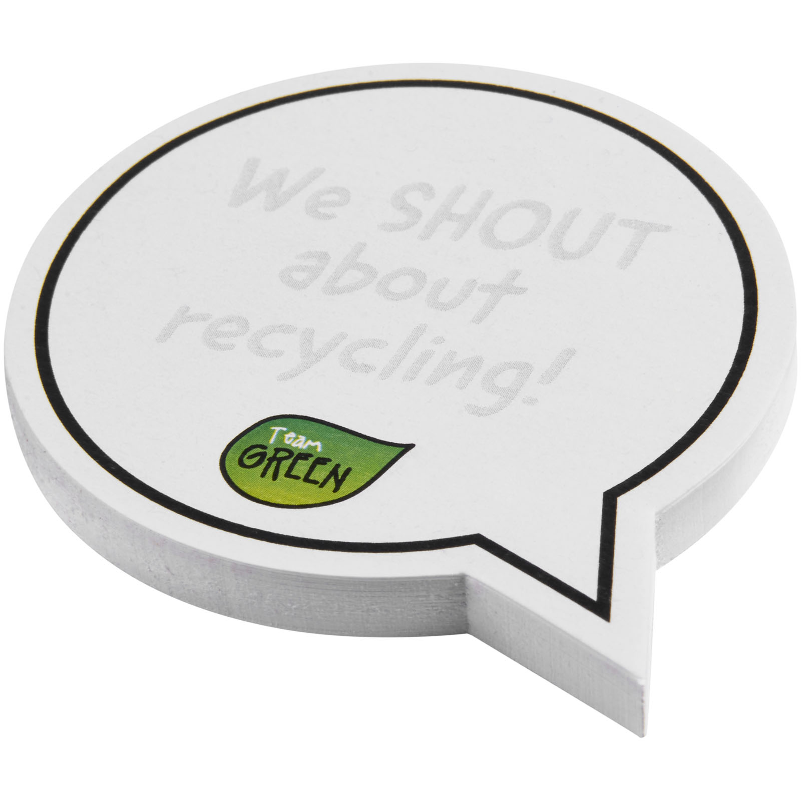 Sticky-Mate® sprechblasenförmige recycelte Haftnotizen weiss