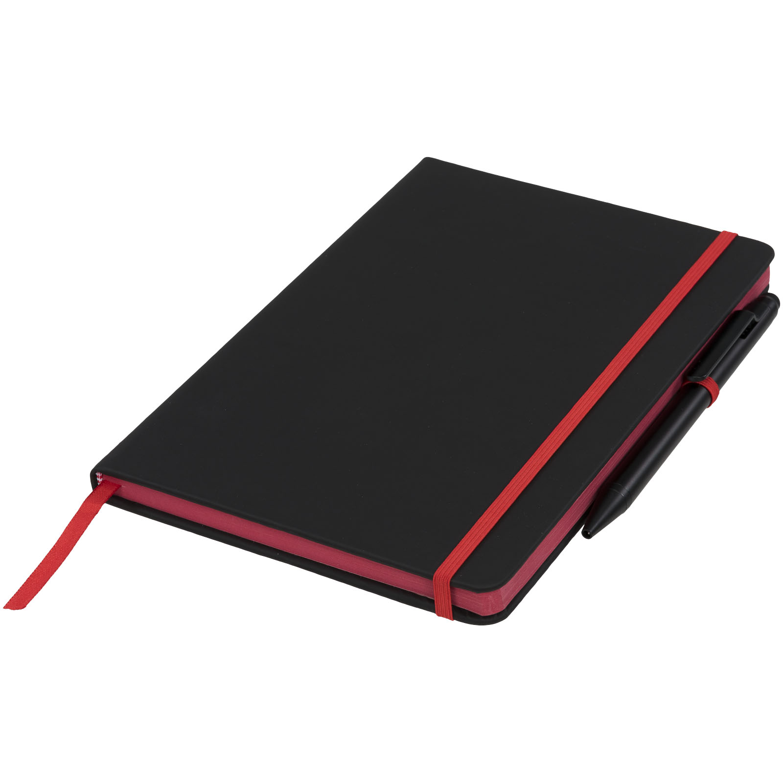 Noir Edge A5 Notizbuch mit farbigem Rand schwarz, rot