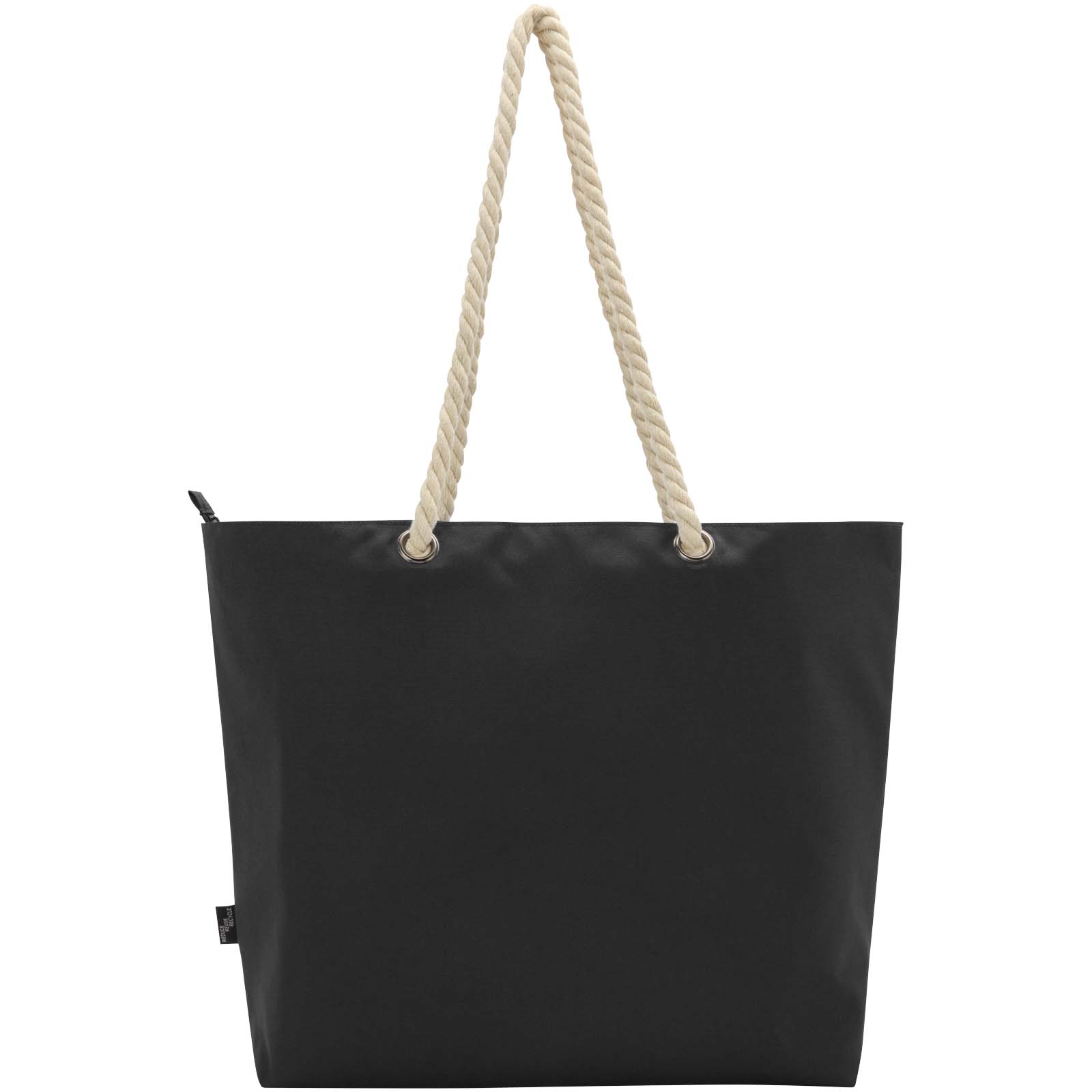 Panama Strandkühltasche mit Kordelgriffen aus recyceltem GRS-Material, 23L schwarz