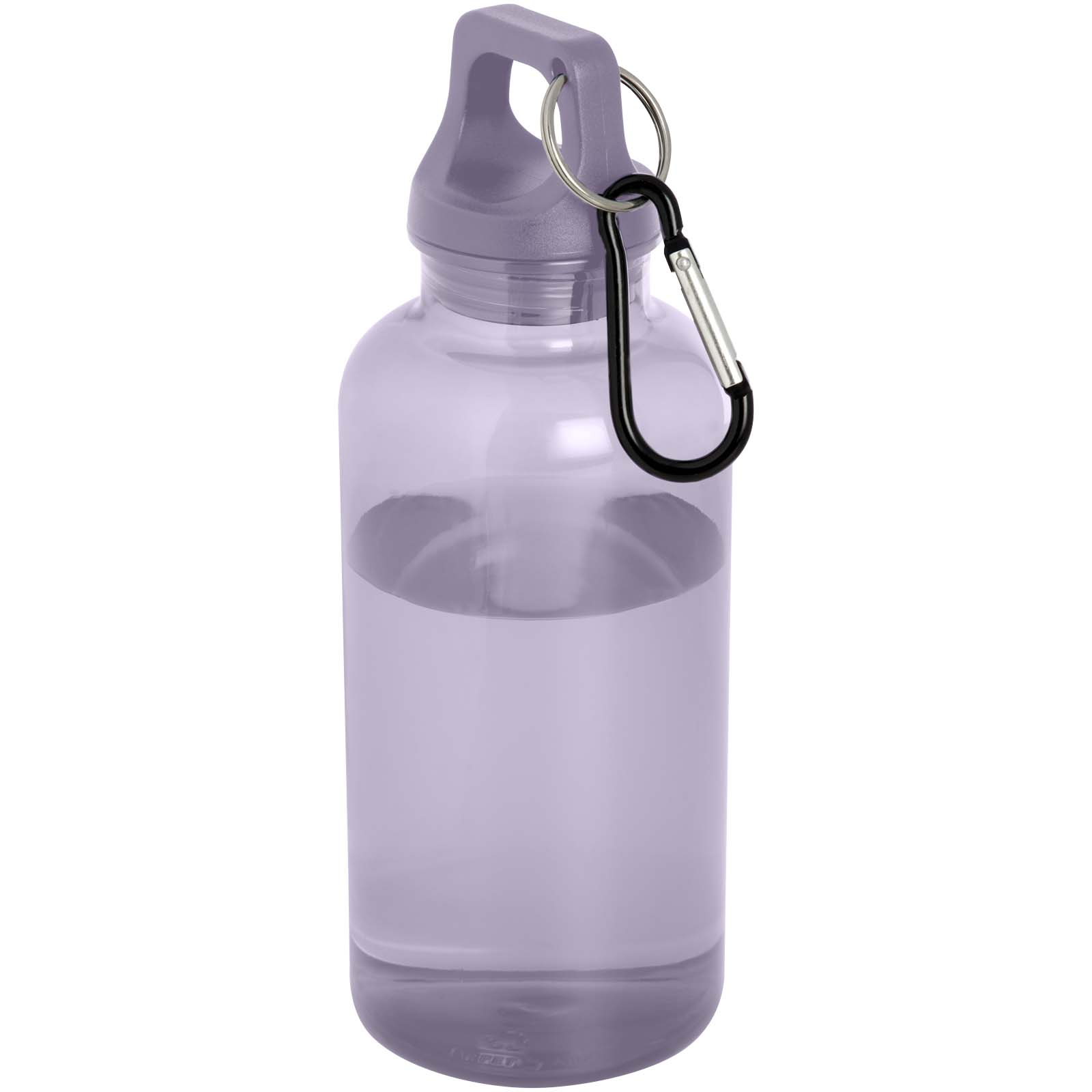 Oregon 400 ml RCS-zertifizierte Trinkflasche aus recyceltem Kunststoff mit Karabiner fliederfarben