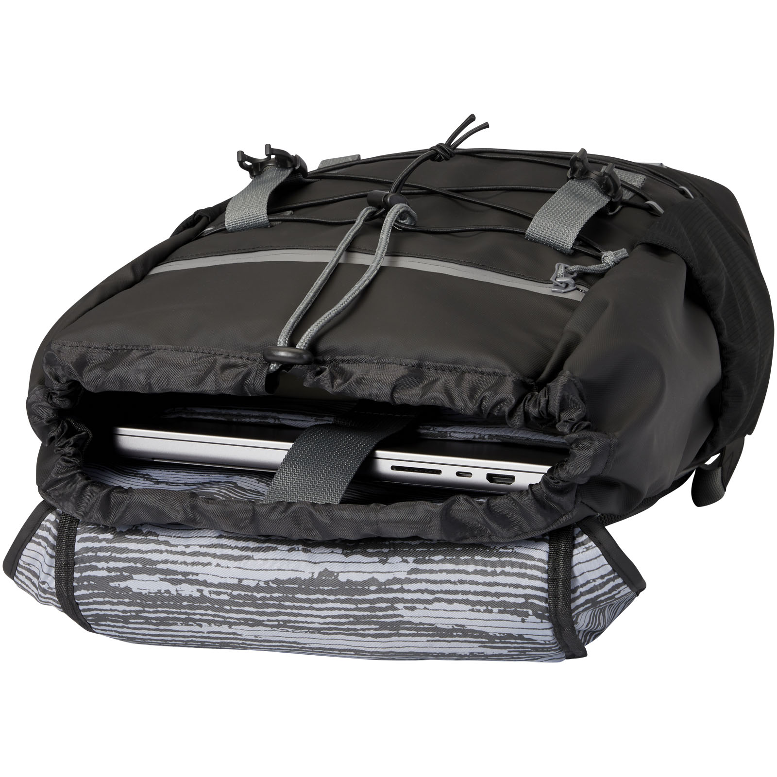 Aqua 15,6" GRS recycelter wasserabweisender Laptop-Rucksack 23 L schwarz