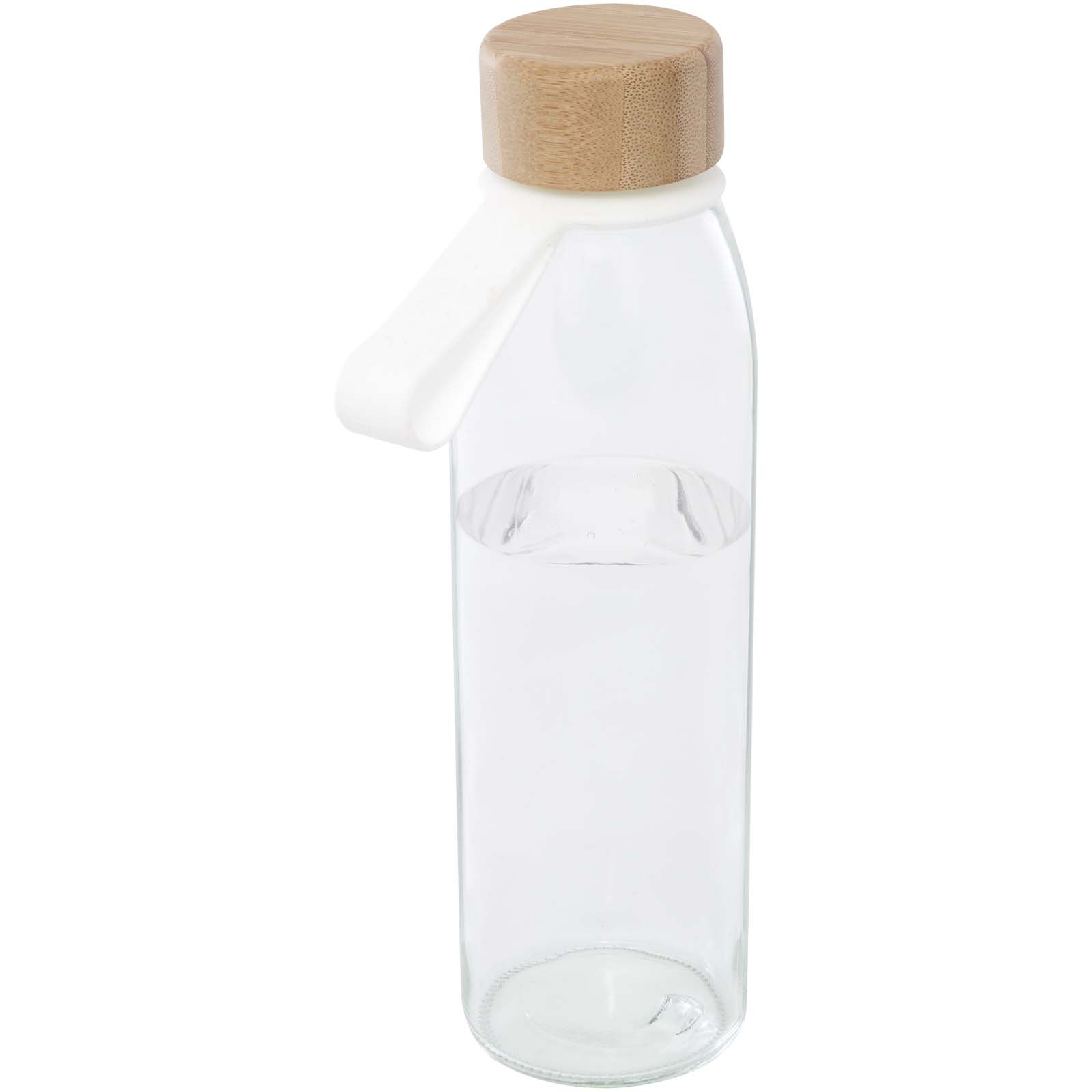 Porto 500 ml Glas-Flasche mit Silikongriff und Bambusdeckel transparent klar