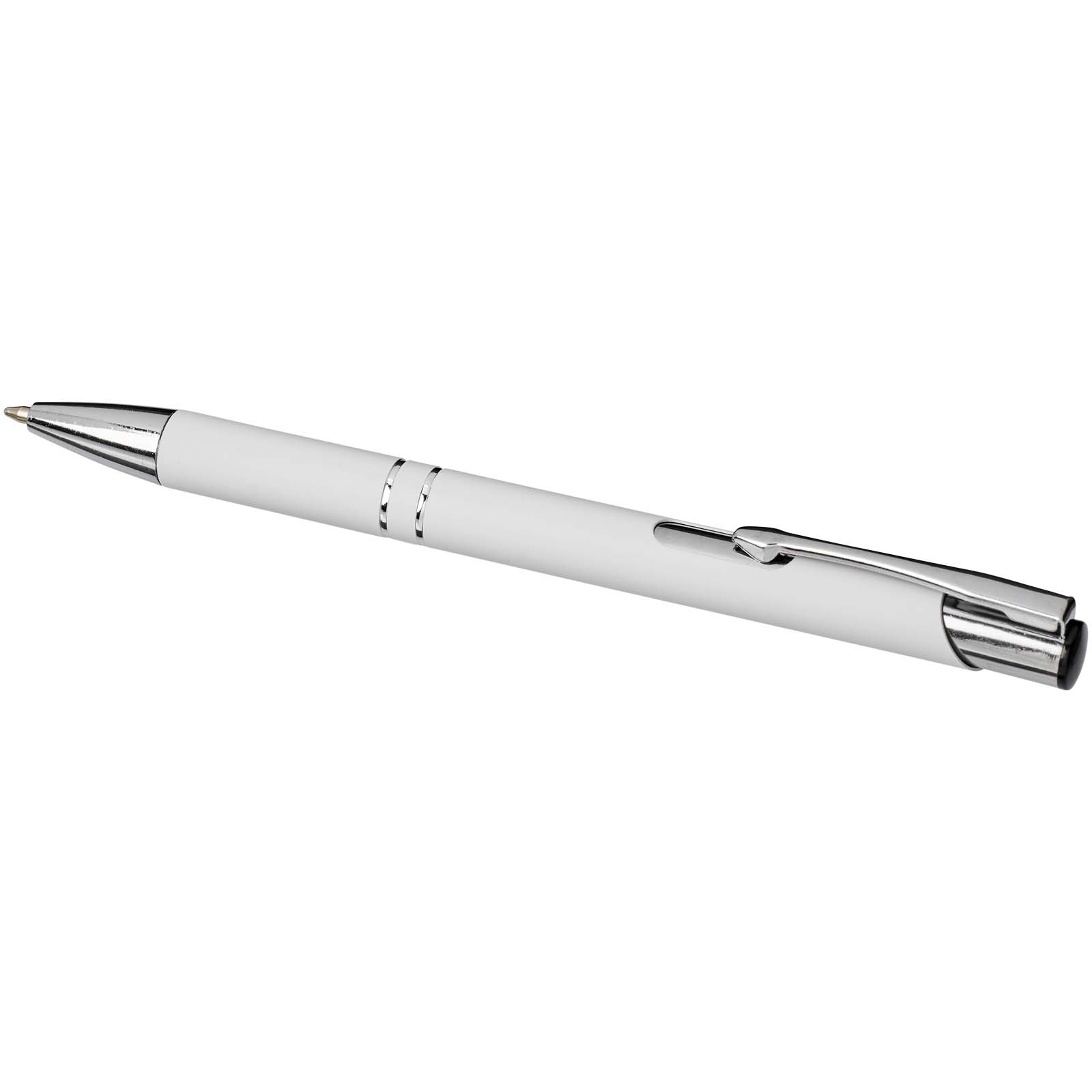 Moneta Soft Touch Druckkugelschreiber (schwarze Mine) weiss