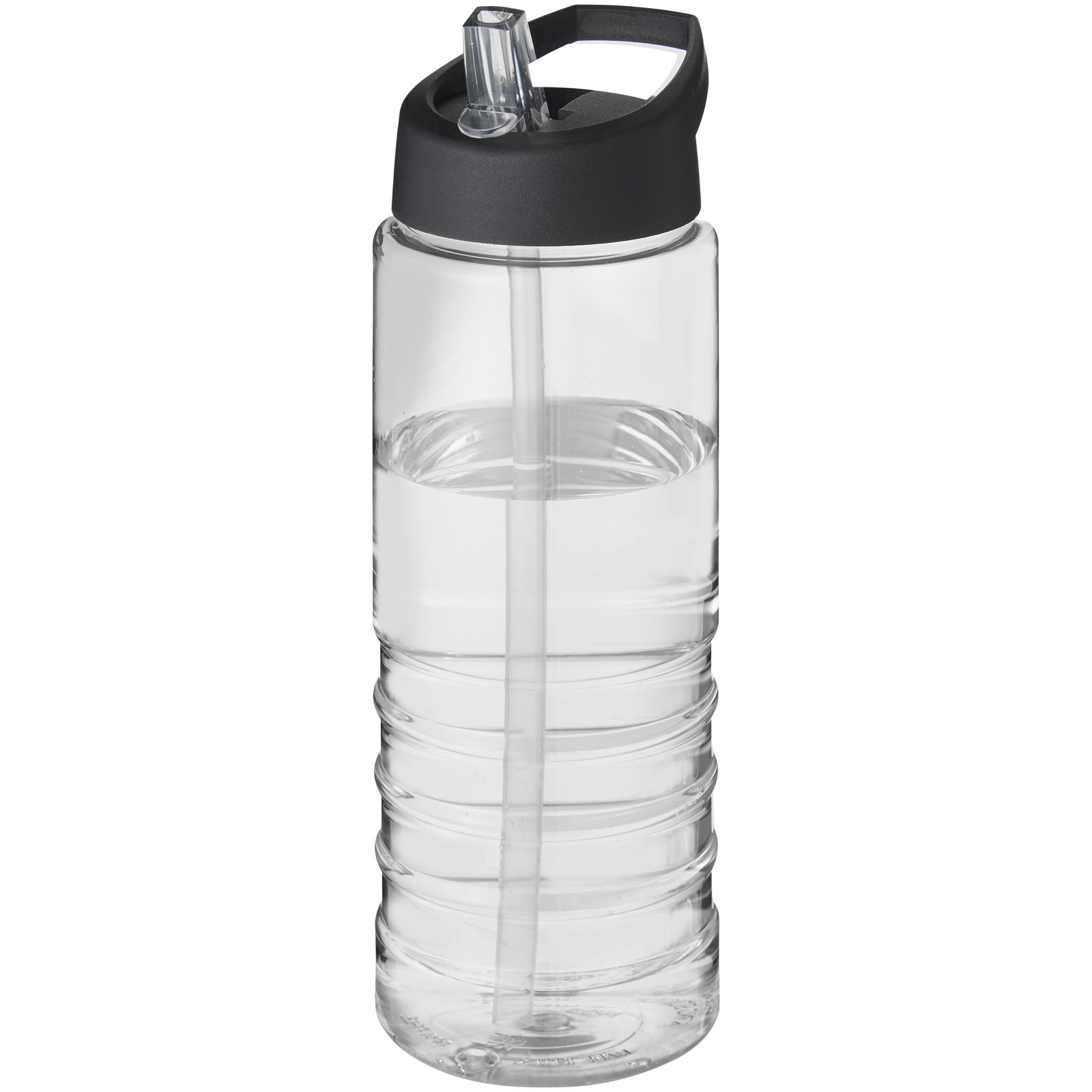 H2O Active® Treble 750 ml Sportflasche mit Ausgussdeckel transparent, schwarz