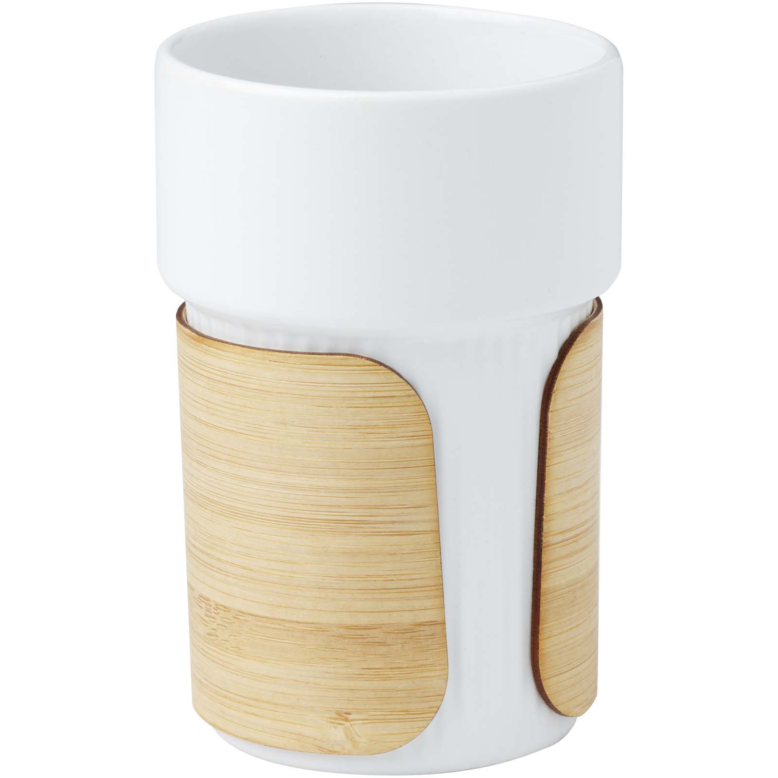 Fika 340 ml Becher mit Bambushülle weiss