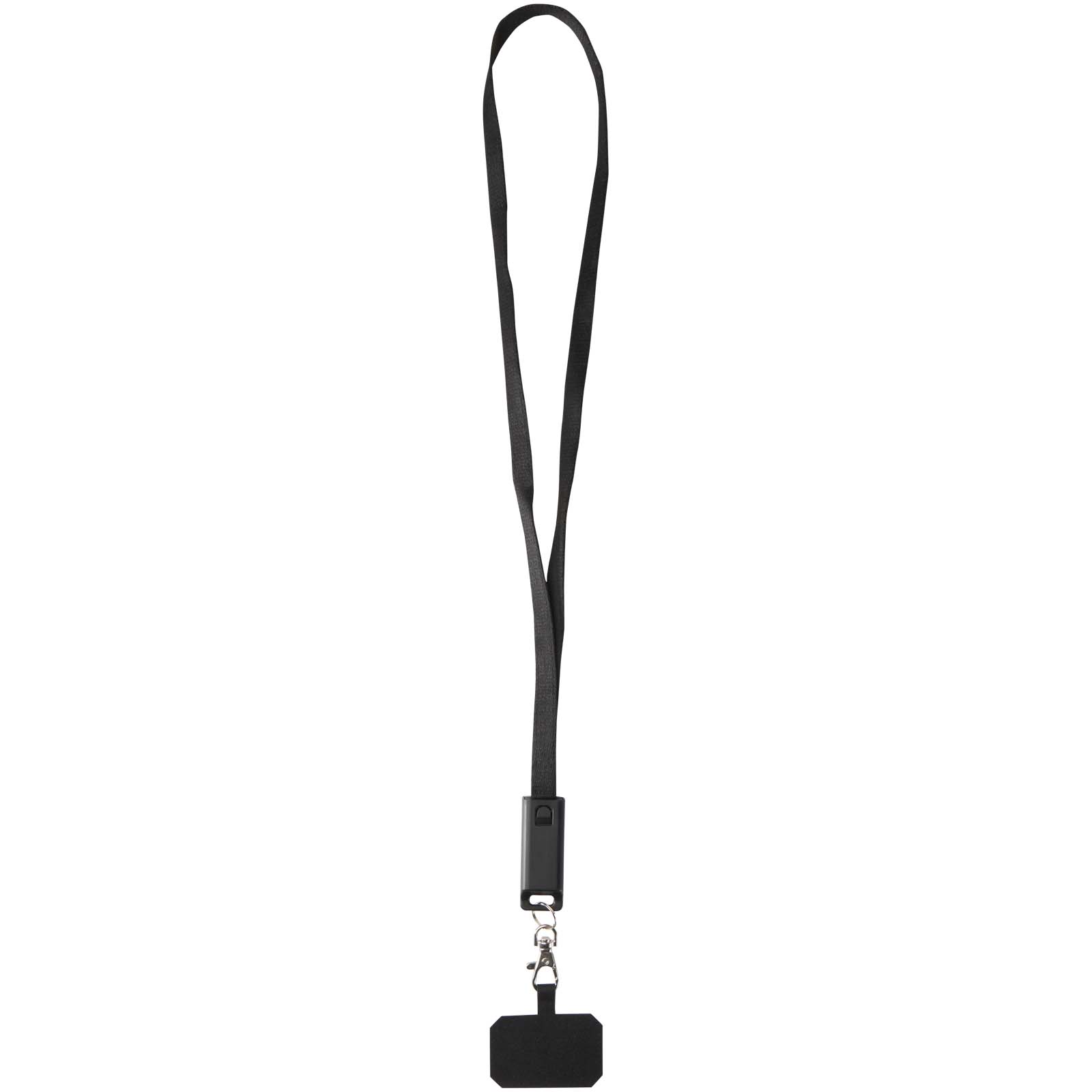 Franz 5 in 1 Lanyard Kabel aus recyceltem Kunststoff für Smartphones mit integrierter Datensynchronisierung und 65 W Schnelll schwarz