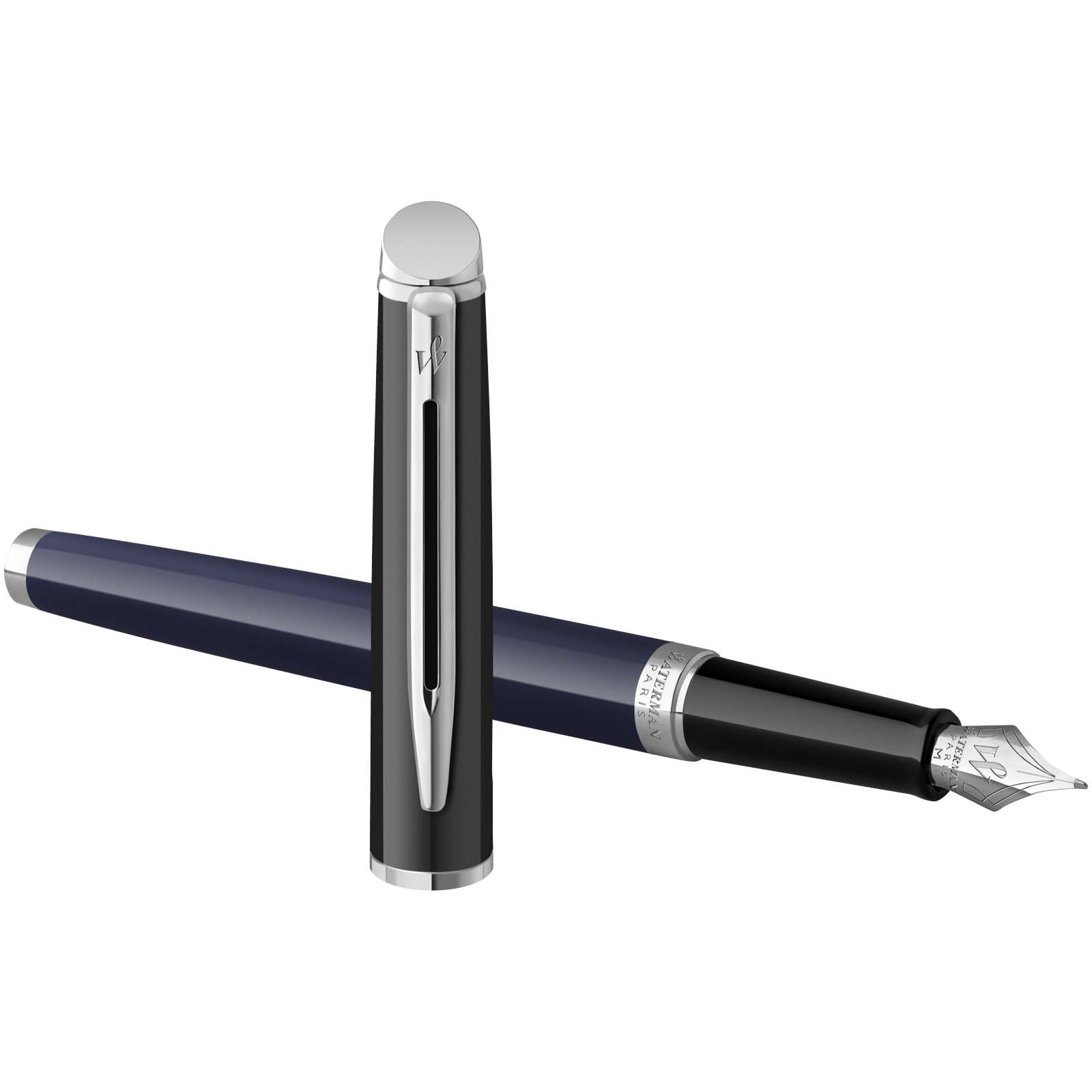 Waterman Hemisphere Color-Block Füllfederhalter mit Palladiumbeschichtung (blaue Mine) blau, schwarz