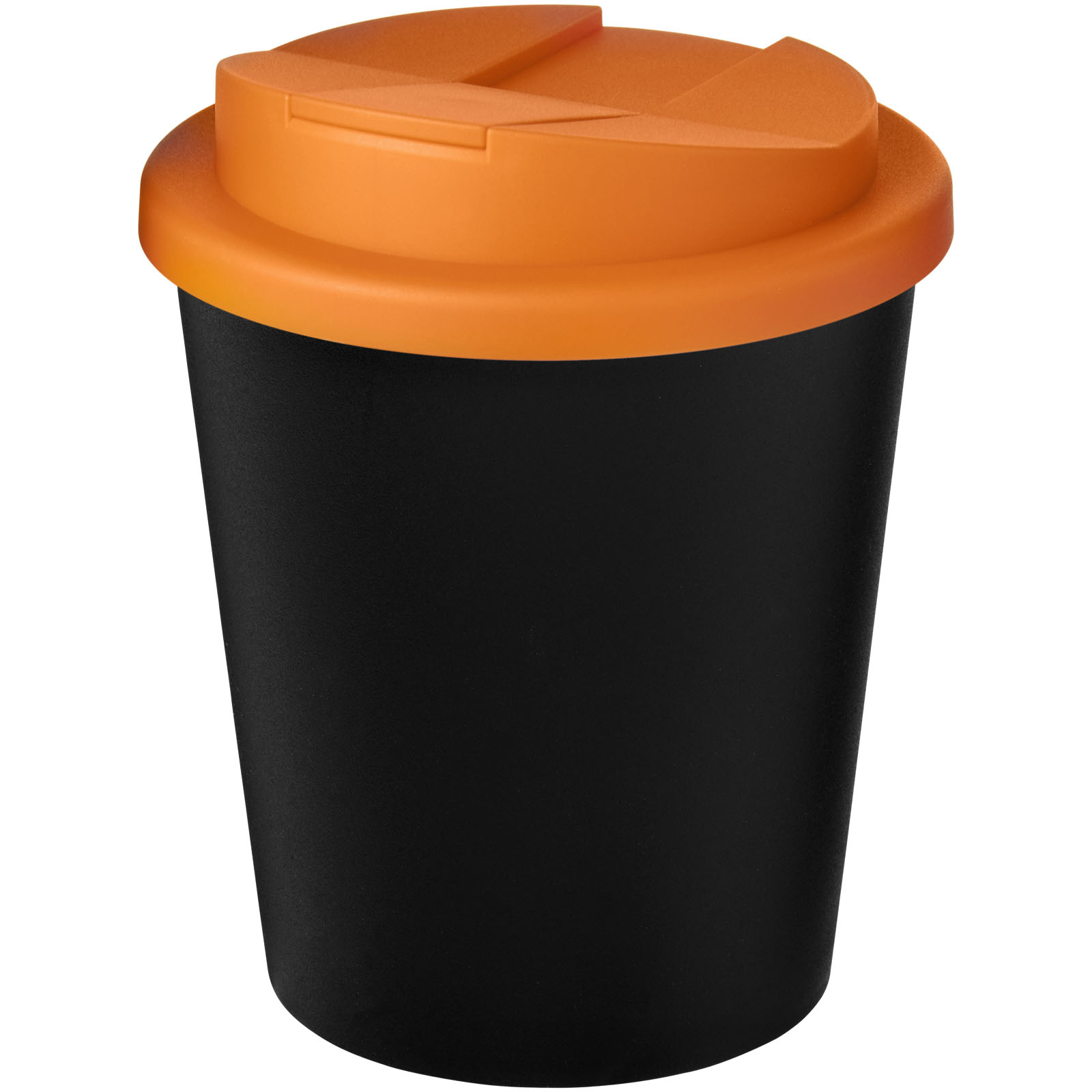Americano® Espresso Eco 250 ml recycelter Isolierbecher mit auslaufsicherem Deckel schwarz, orange