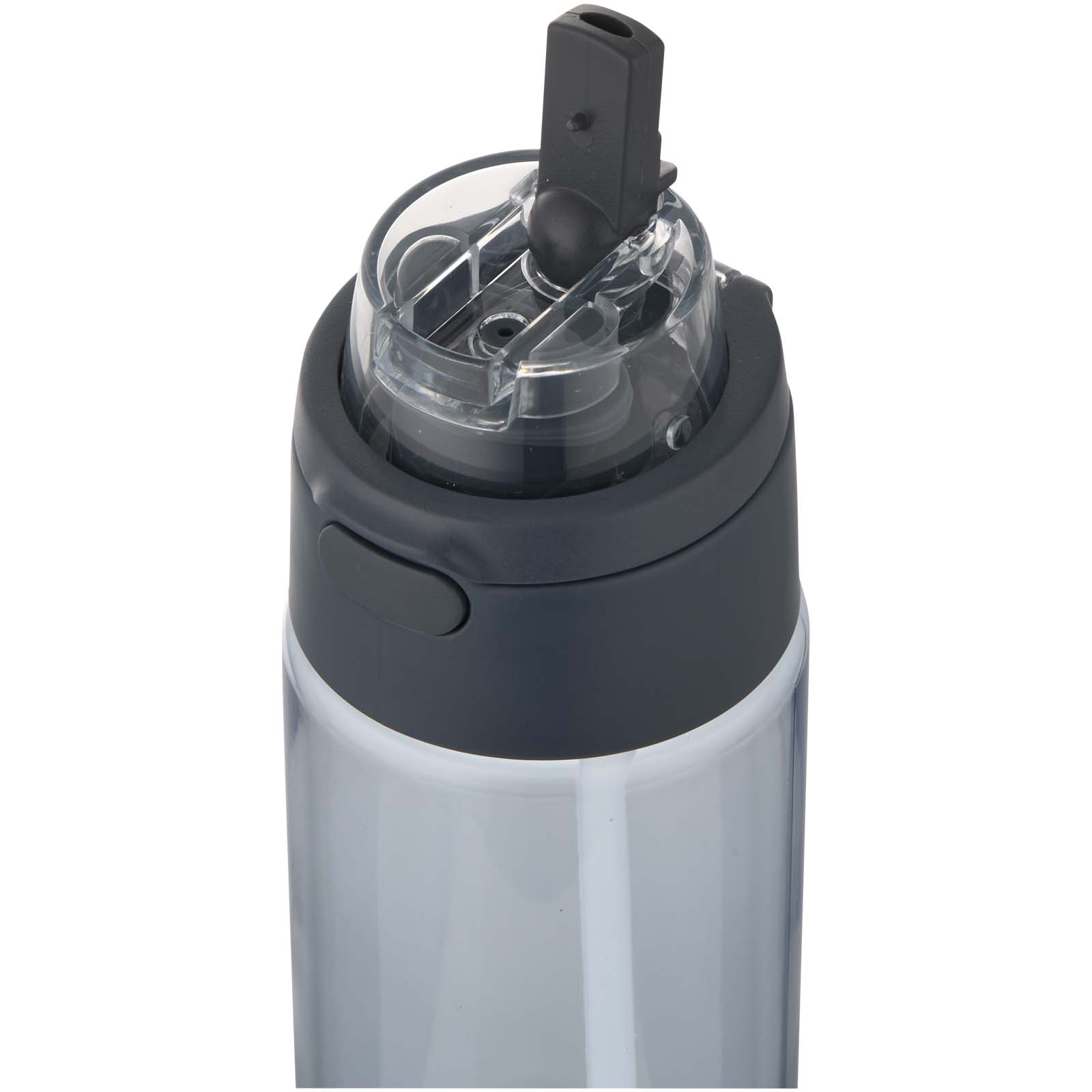 Theron 700 ml RCS Trinkflasche aus recyceltem Kunststoff mit Multifunktionsdeckel und Klappstrohhalm hale blau