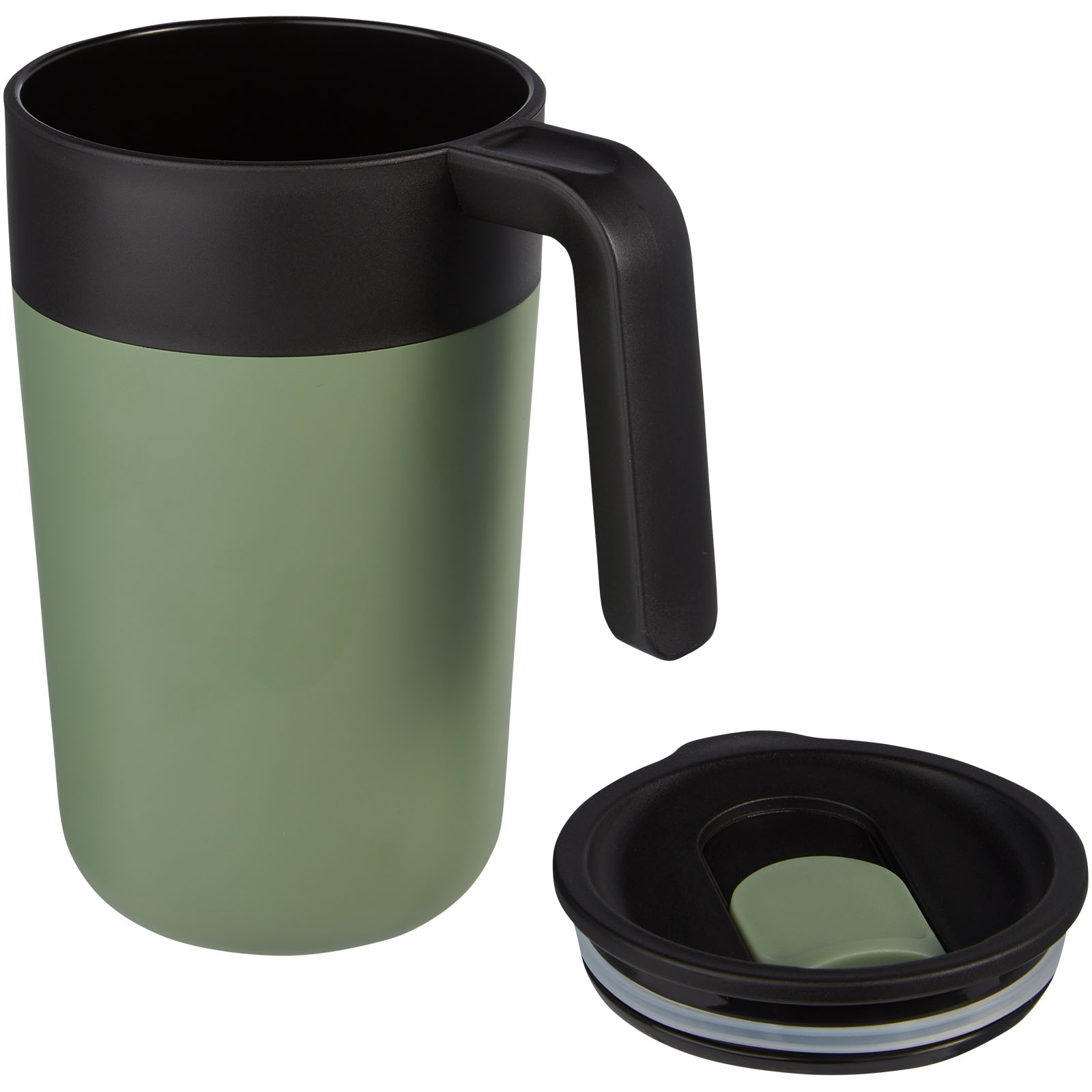Nordia 400 ml doppelwandiger Becher aus Recyclingmaterial heather grün
