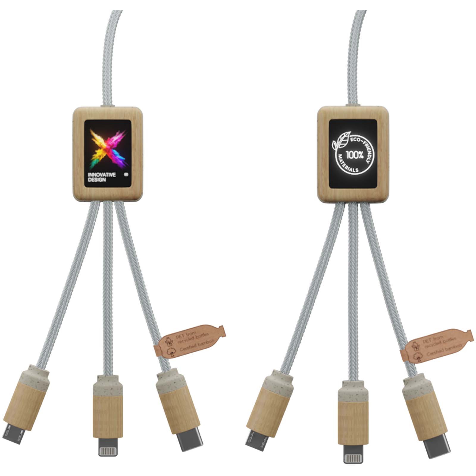 SCX.design C49 5-in-1 Ladekabel mit Leuchtlogo hellbraun