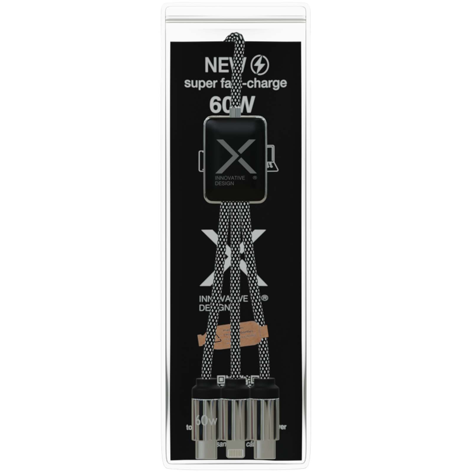 SCX.design C33 60W Typ C Ladekabel mit doppeltem Leuchtlogo heather schwarz