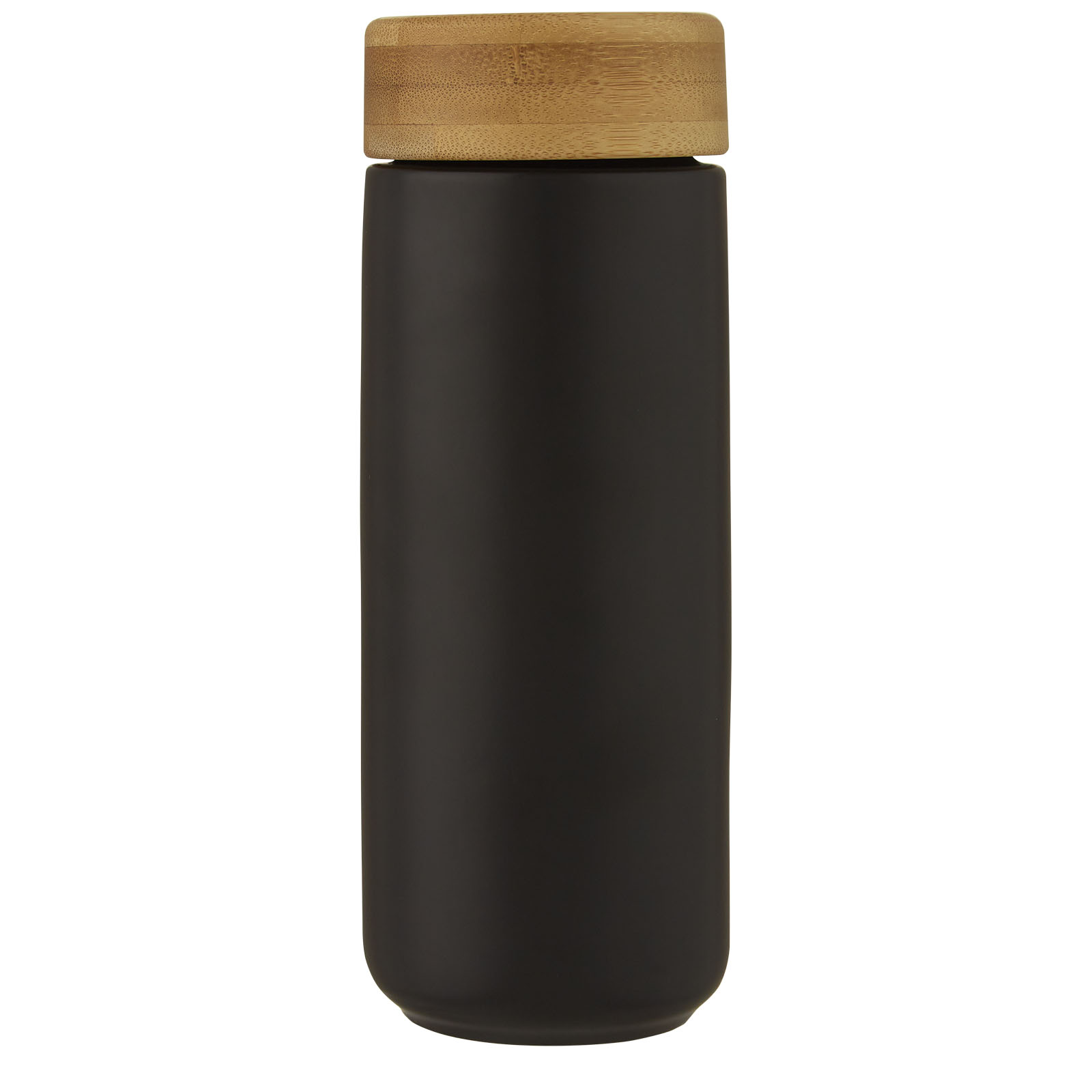 Lumi 300 ml Keramikbecher mit Bambusdeckel schwarz