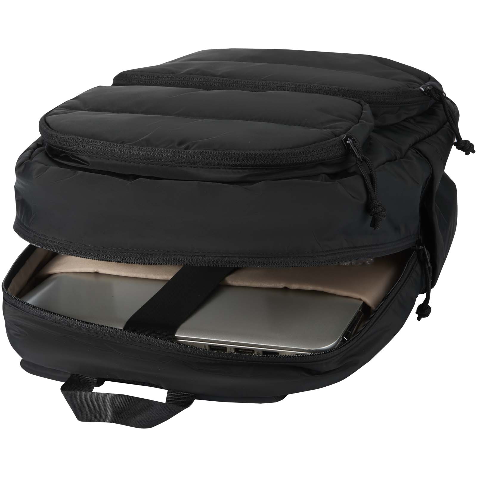 Puffer 15,6" GRS recycelter Laptoprucksack 18L schwarz