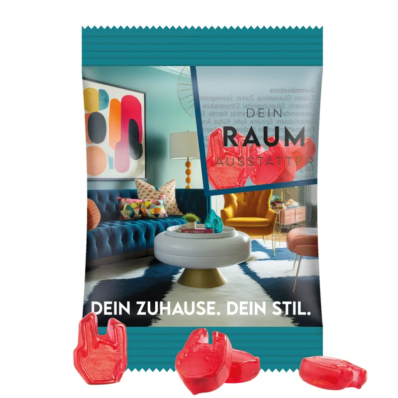 Minitüte Sonderform, 15 g, Folie kompostierbar, Trolli Fruchtgummi