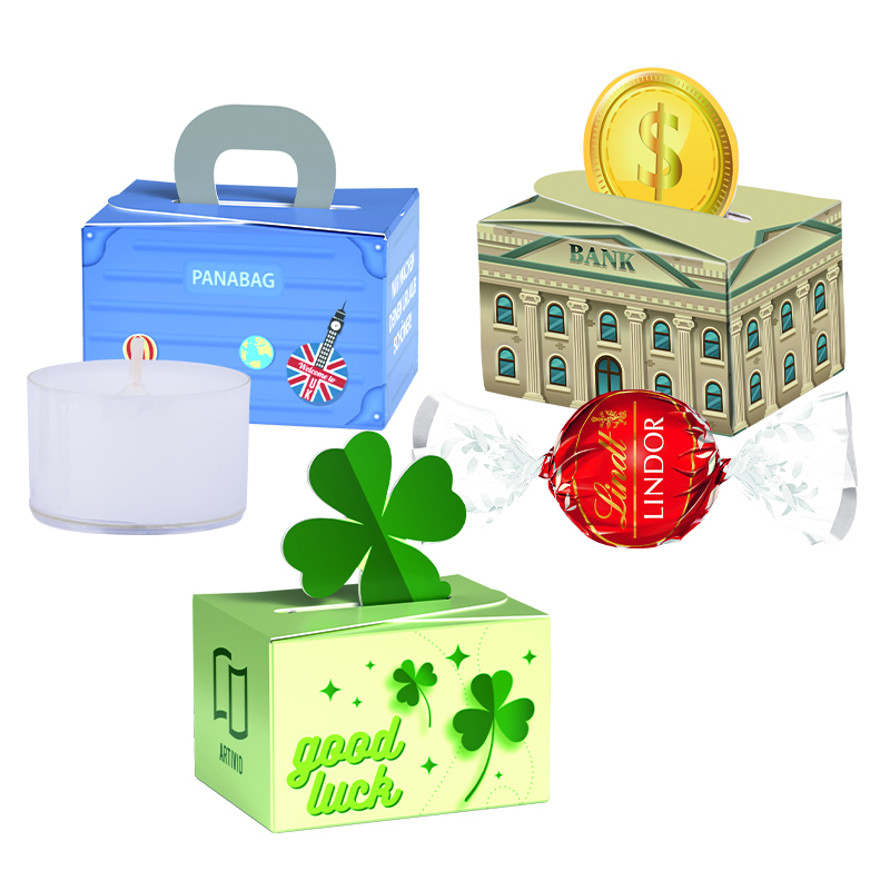 Geschenkbox Mini rund, Lindt LINDOR Milchkugeln
